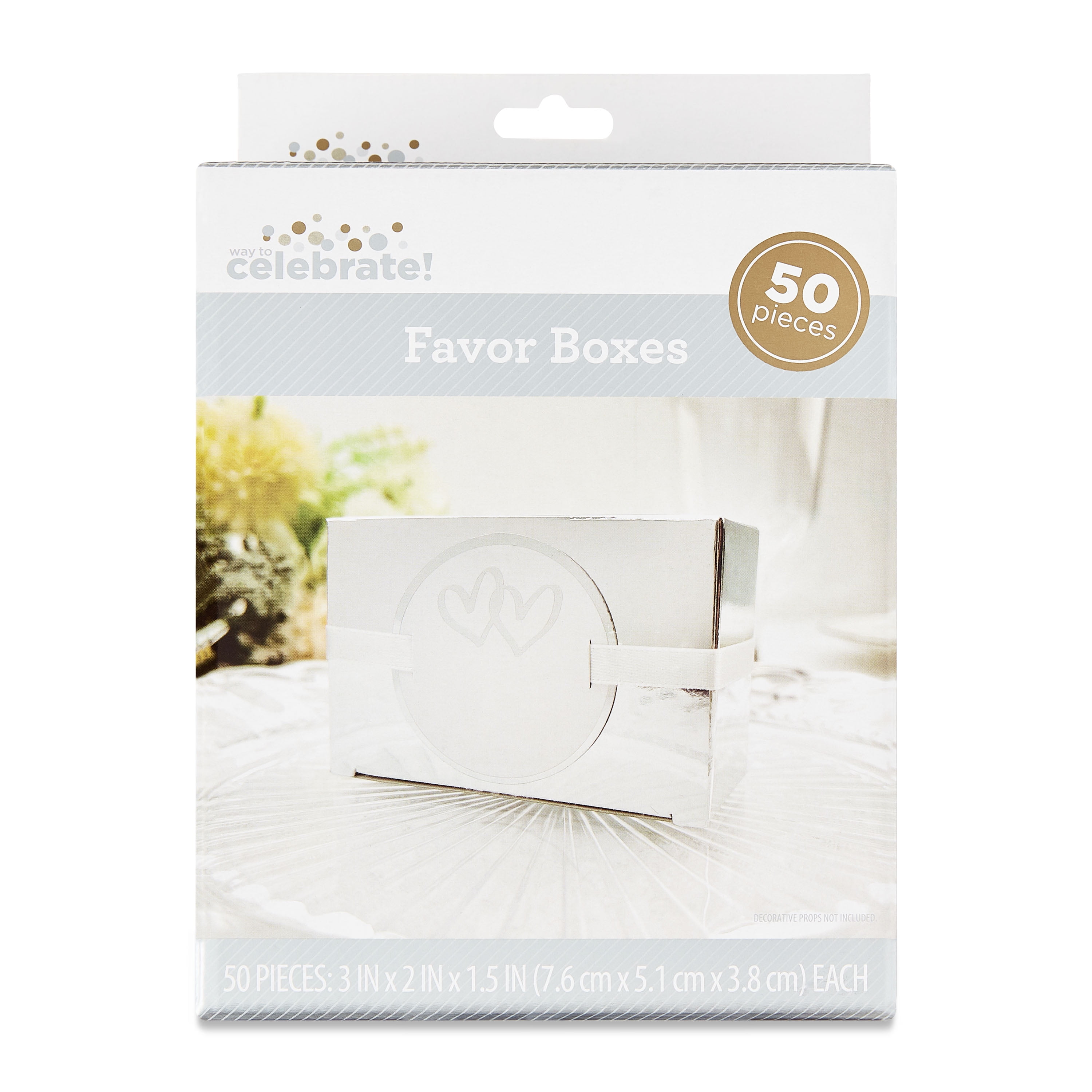 Way To Celebrate Wedding Favor Boxes (Silver, 50 Count, 3 in x 2 in x 1.5 in) jivn4