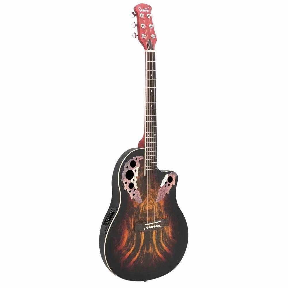 Tcbosik 6-String Acoustic Guitar, Full-Size Dreadnought Cutaway (Red, 41 in) ppi6n