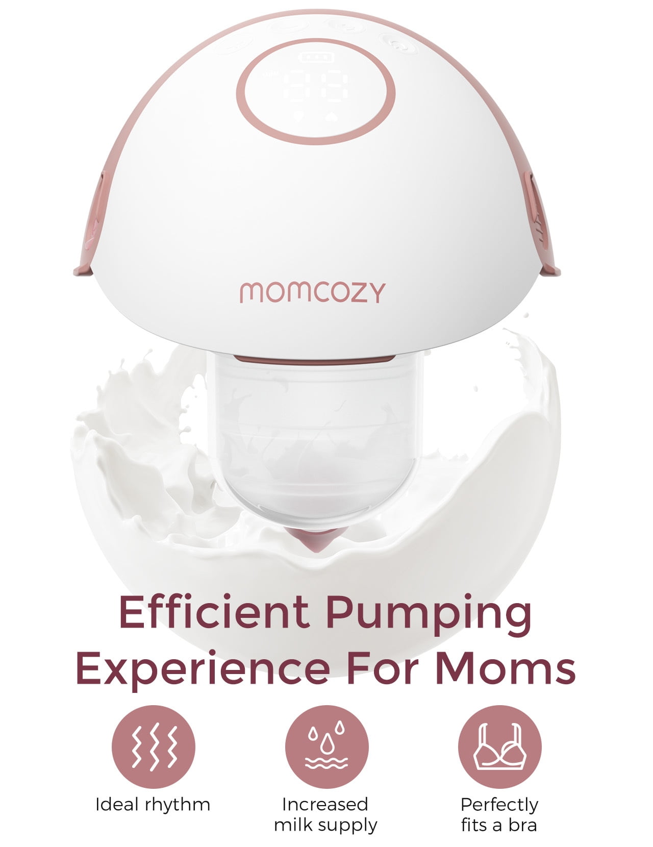 Momcozy M6 Hands-Free Wearable Breast Pump, DoubleFit Flange with 3 Modes & 9 Levels (Clear, 24mm) w7z0c