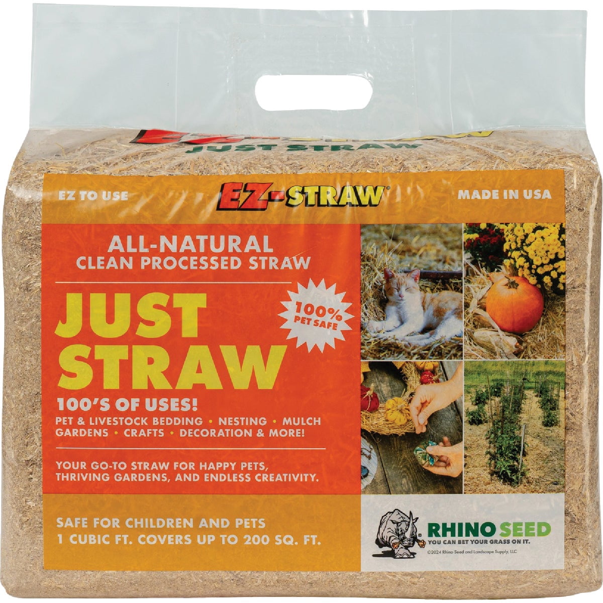 EZ Straw Premium Seeding Mulch and Bedding Straw (4 Pack, 1 cu ft per bale) 08es4