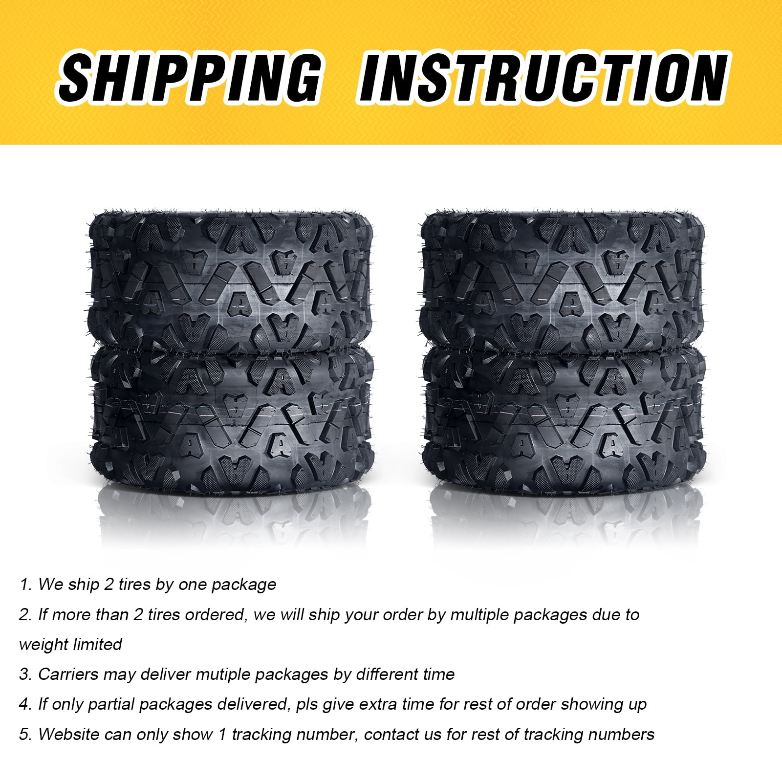 Ktaxon ATV UTV All Terrain Tires 4 Ply Tubeless Directional Knobby Trail Tires (Set of 2, 22x10-10) wm8m3