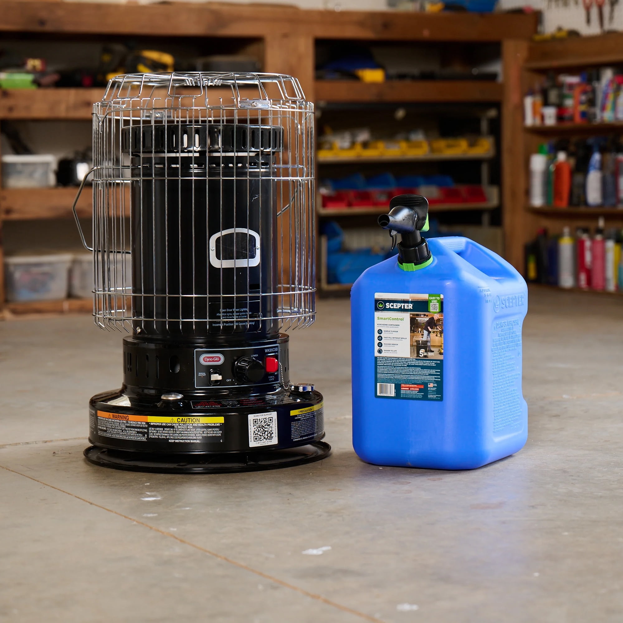 Scepter SmartControl Kerosene Fuel Container with Dual Handle (Blue, 5 gal) s5bya