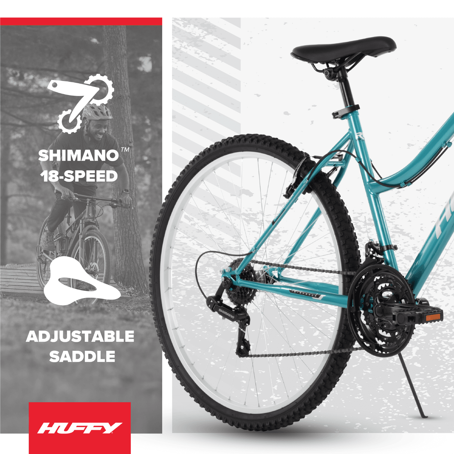 Huffy Rock Creek Mountain Bike, 18-Speed All-Terrain Trail Bicycle (Teal, 29 in) 6kj9n