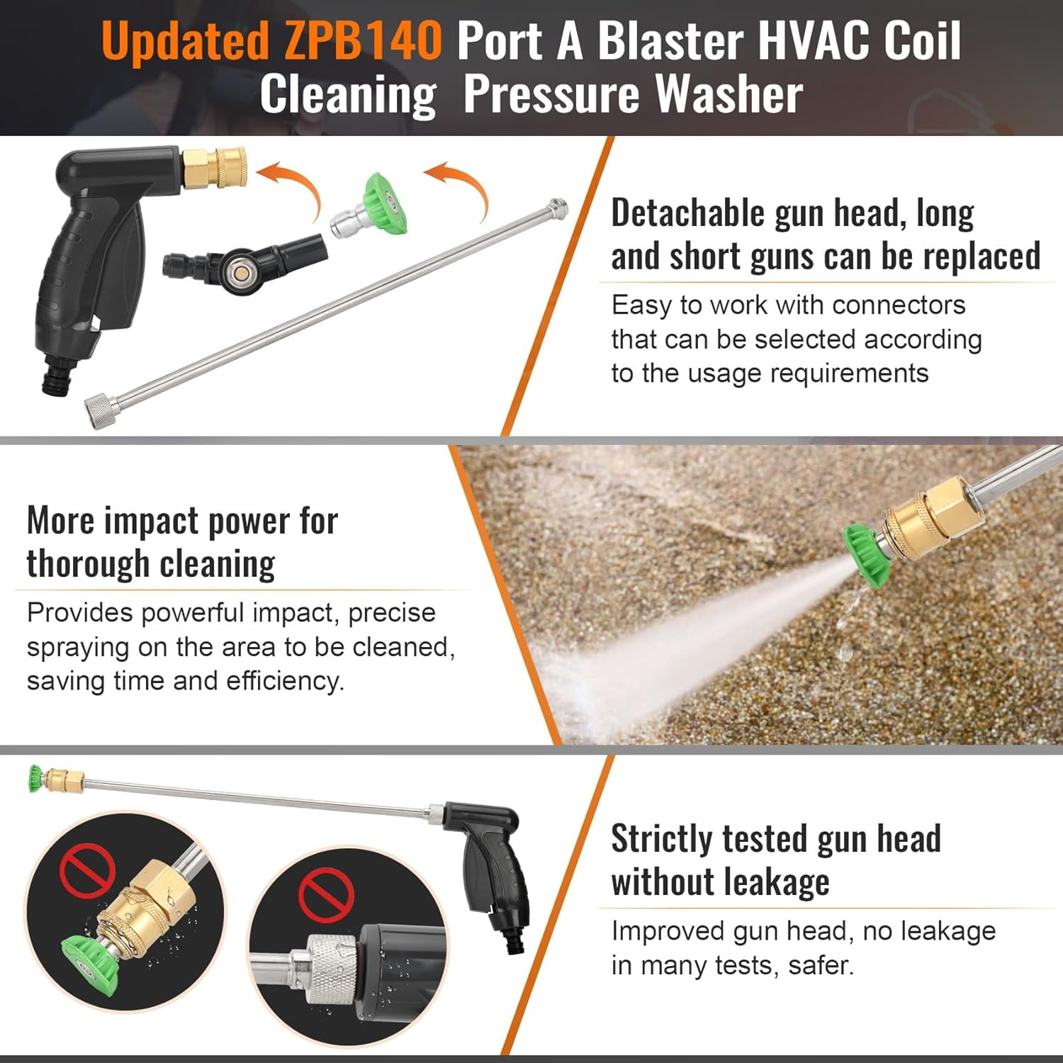 FEIKEER HVAC Coil Cleaning Sprayer, Portable Pressure Washer for AC Maintenance (120V, 80W) hntho