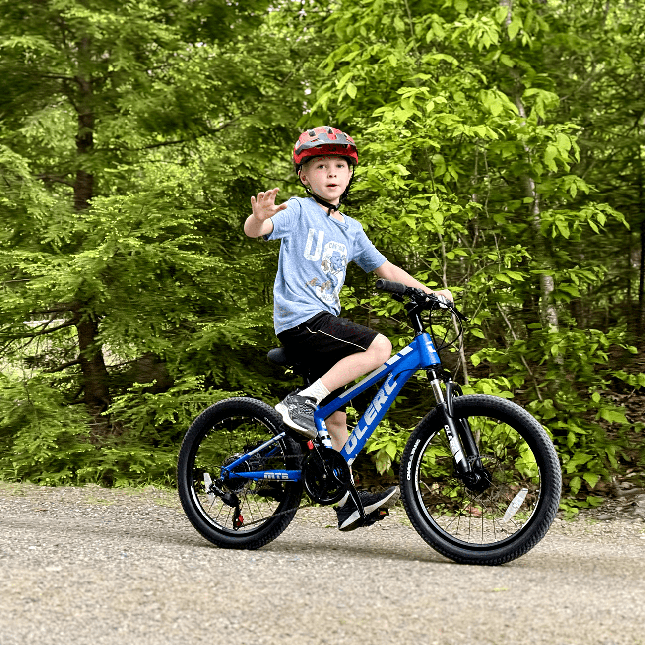 Glerc Skyline Kids Mountain Bike, 21-Speed Bicycle with Front Suspension and Dual Disc Brakes (Black, 24 in) 7bweo