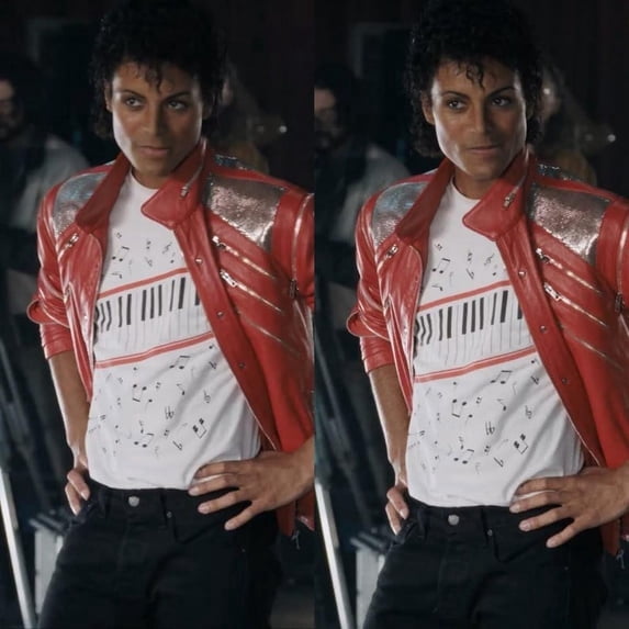 Jackson Beat It Piano Keys Graphic T-Shirt (White, XXL) uprpg