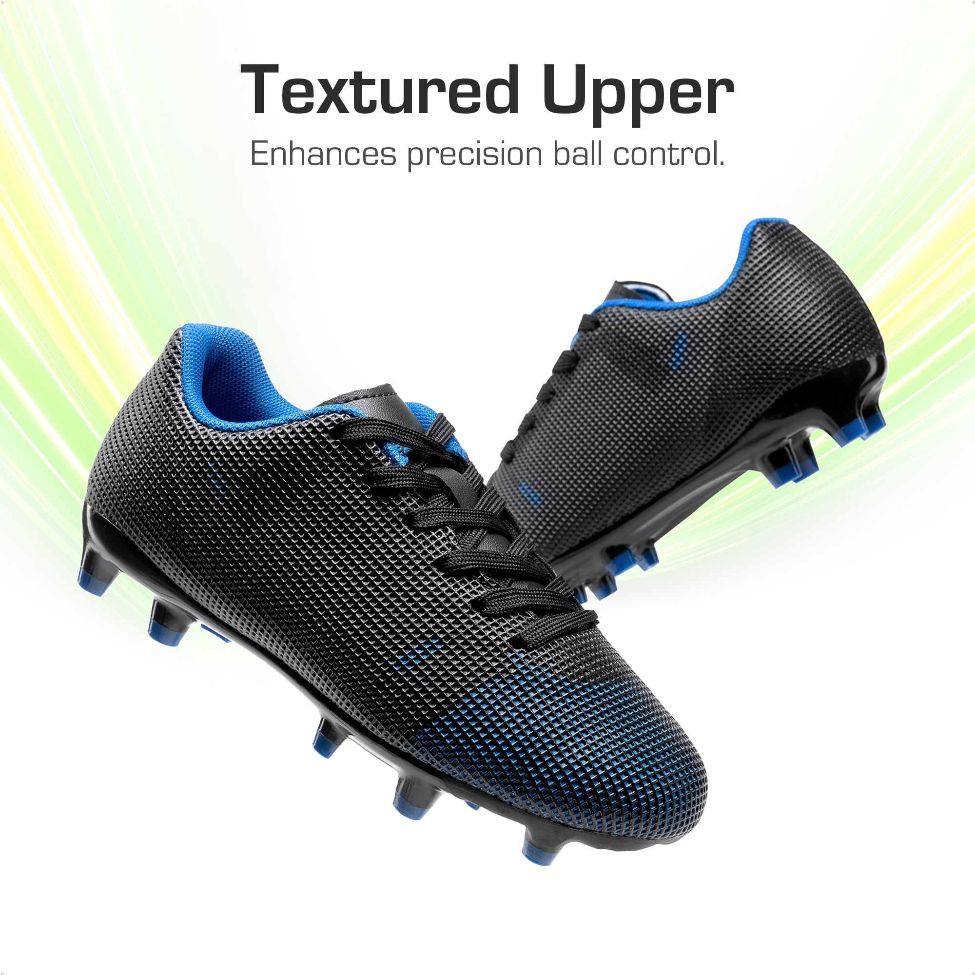 Dream Pairs Kids Soccer Cleats Firm Ground Athletic Football Shoes (Black, 4 US Big Kid) yjwse