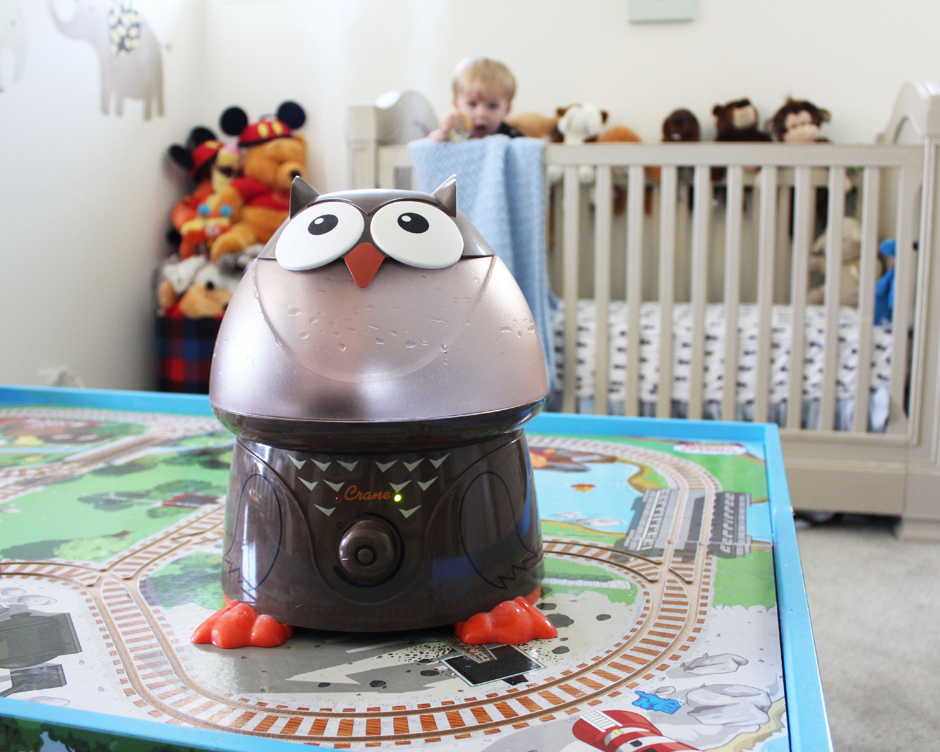 Crane Adorables Ultrasonic Cool Mist Humidifier for Nursery and Bedroom (Brown, 1 Gallon) zxv39