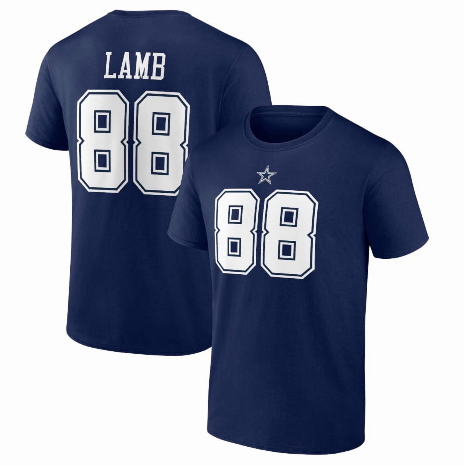 Dallas Cowboys CeeDee Lamb NFL Mens Name & Number Short Sleeve Tee (Blue, S-3XL) lsd42