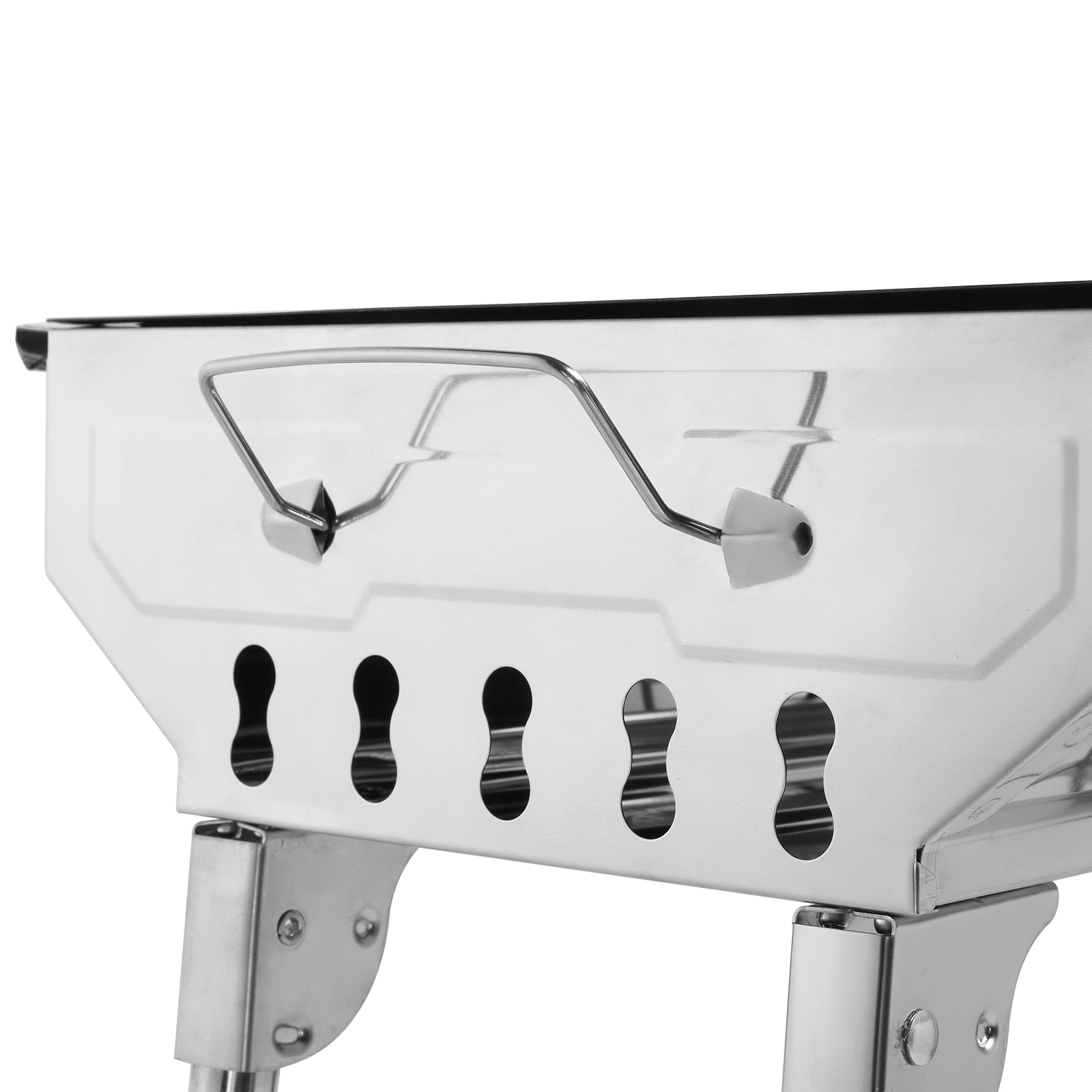 UBesGoo Portable Charcoal BBQ Grill, Heavy-Duty Stainless Steel Foldable Camping Grill (Silver, 39 in) t4a4c
