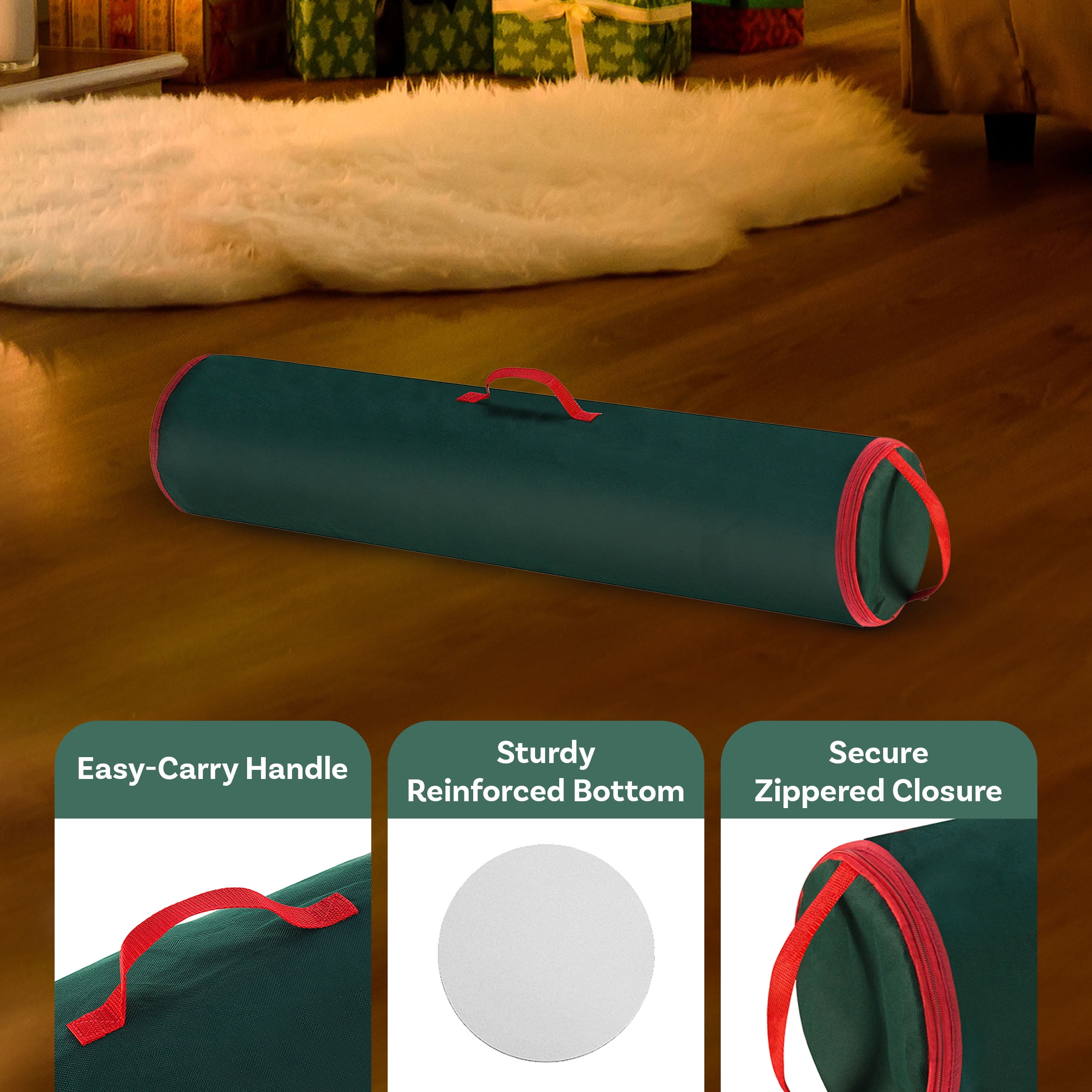DTX Intl Wrapping Paper Storage Bag for 25 Rolls (Green, 40 in) 02rnn