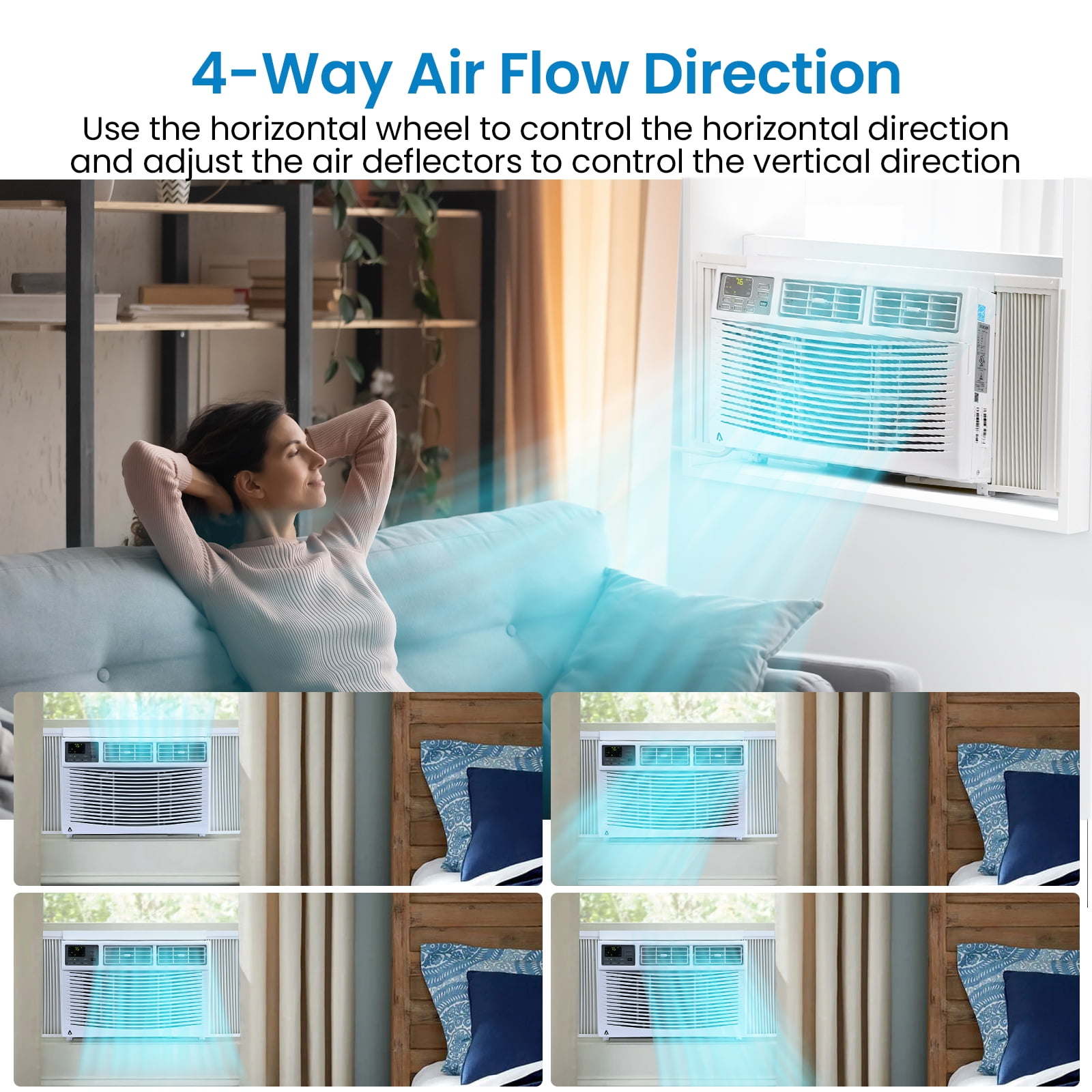 GarveeLife 8000 BTU Window Air Conditioner, Quiet Cooling for Rooms up to 350 Sq. Ft (White, 8000 BTU) 3nxmk