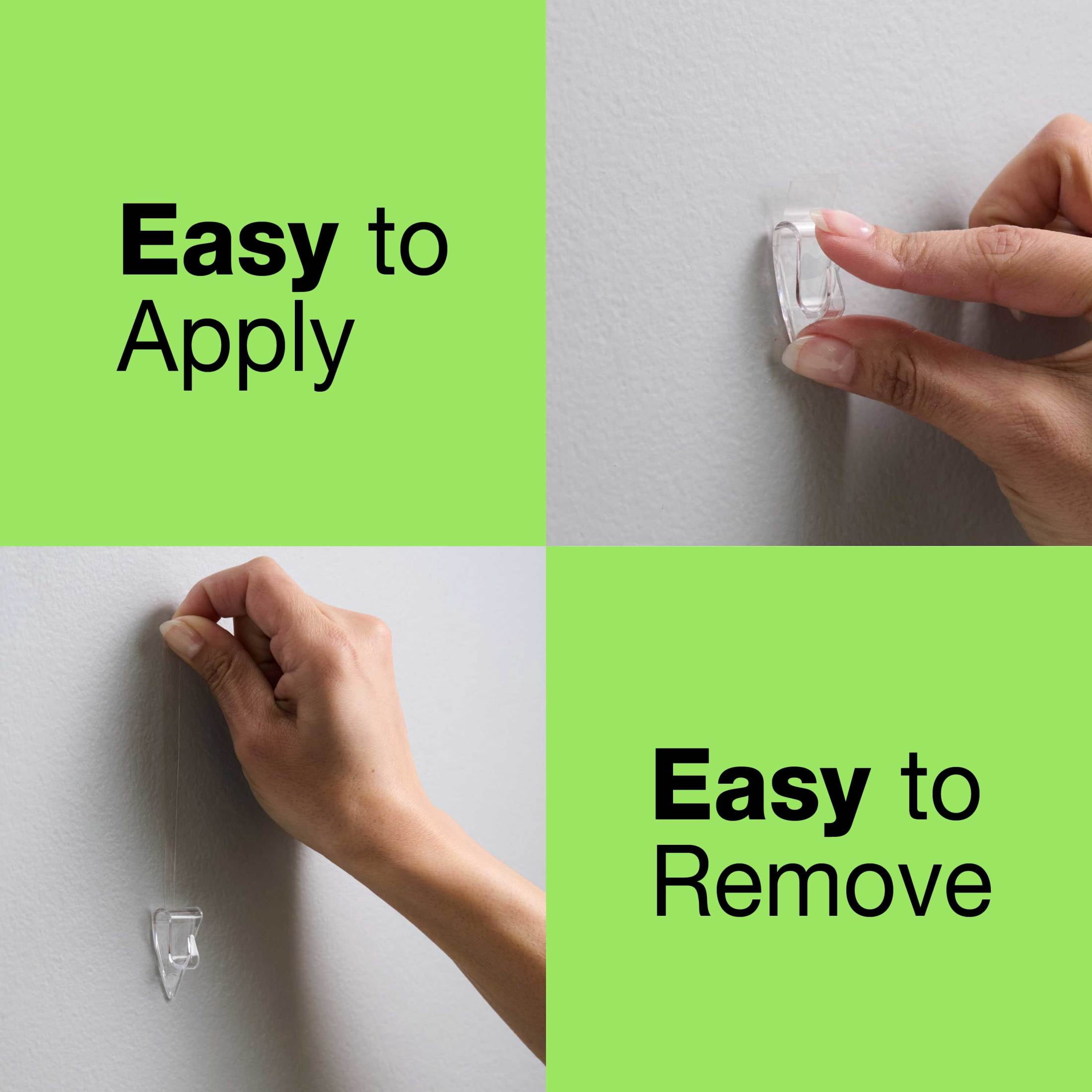 FrogTape reMOVEables Clear Mini Hooks (Clear, 18 Hooks and 24 Adhesive Strips) dw6ke