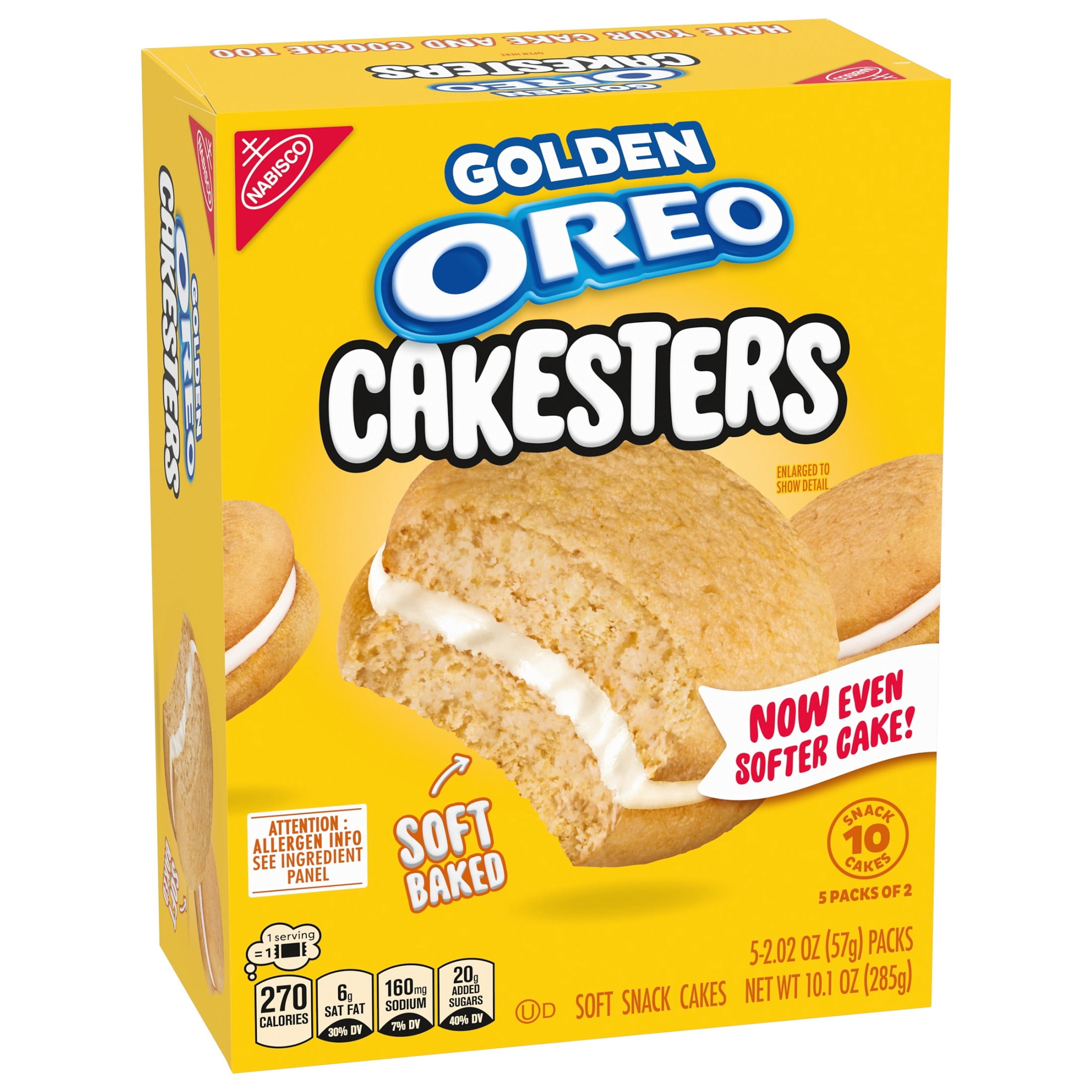 OREO Golden Cakesters Soft Snack Cakes (Golden, 5 - 2.02 oz Packs) g98b0