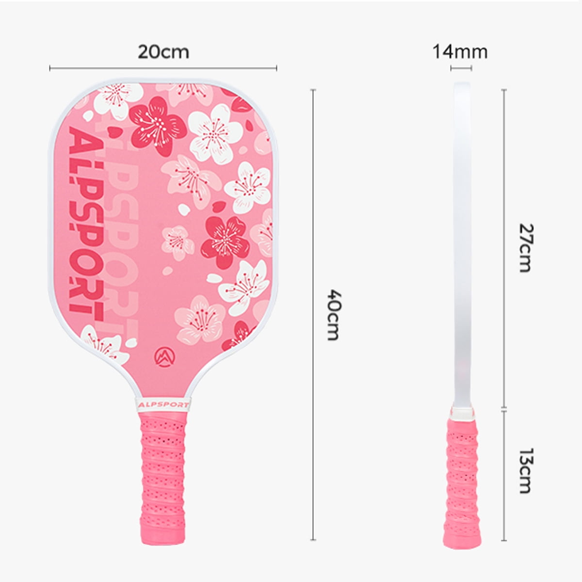 SALYWEE Sakura Pickleball Paddle, Carbon Fiber Surface with Honeycomb Polymer Core, Professional Spin and Control (Pink, 15.75 in x 7.87 in) u67my