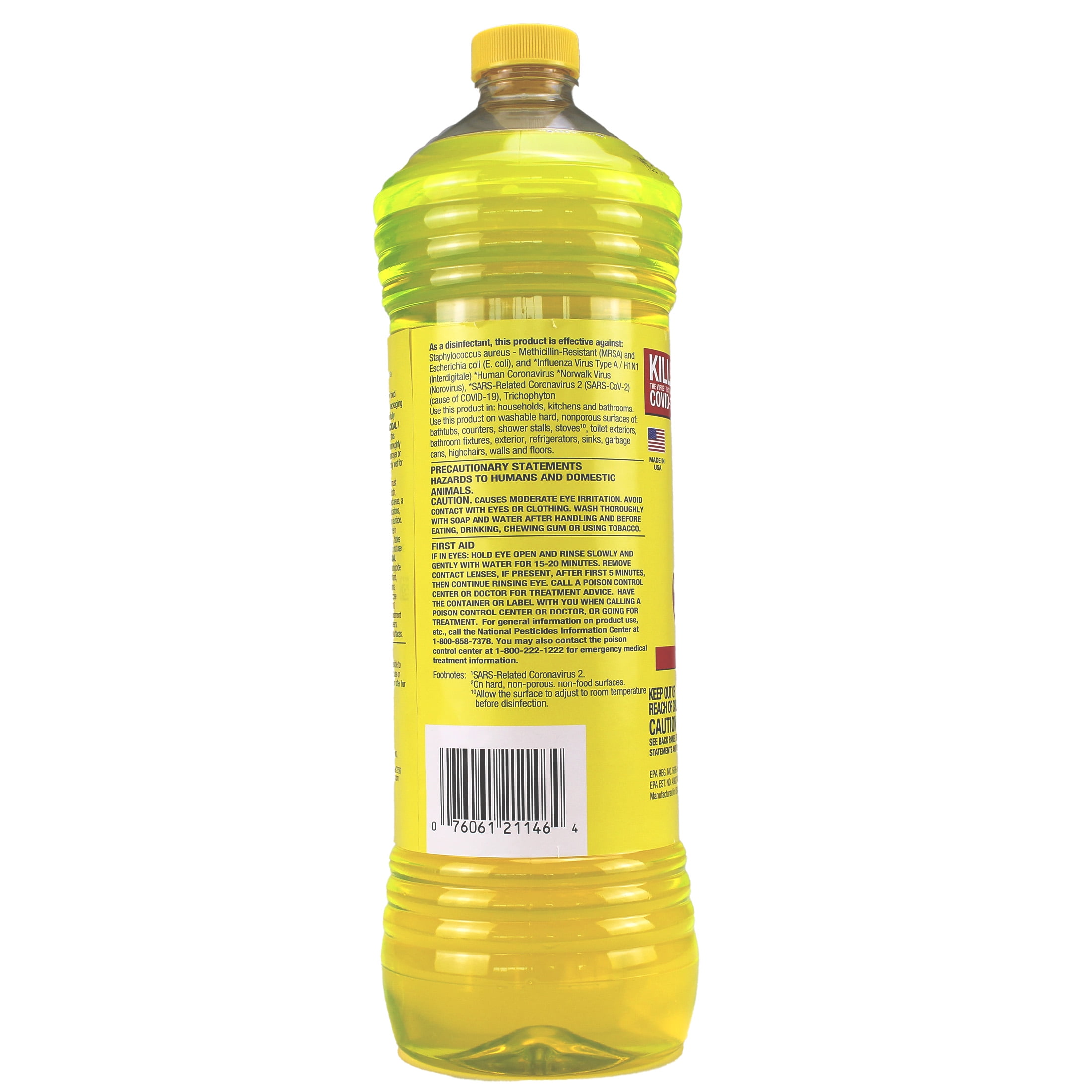 Pine Glo Kitchen & Bath Household Cleaner, Lemon Scented Multi-Surface Disinfectant (40 oz) tqqef
