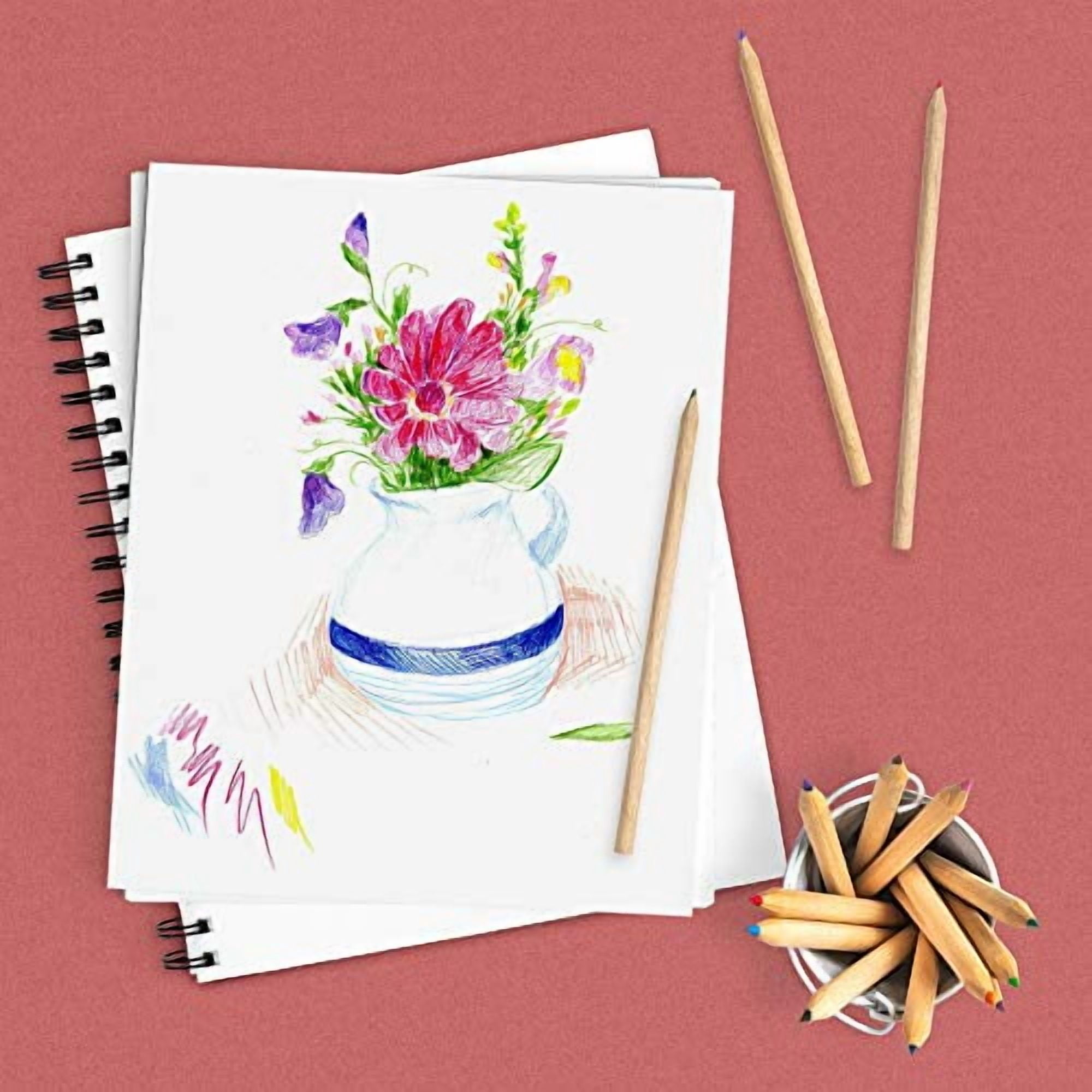 Paperage Hardcover Spiral Sketchbook, Acid-Free Drawing Paper, Perforated Pages (White, 8.5 in x 11 in, 2 Pack) lxefr