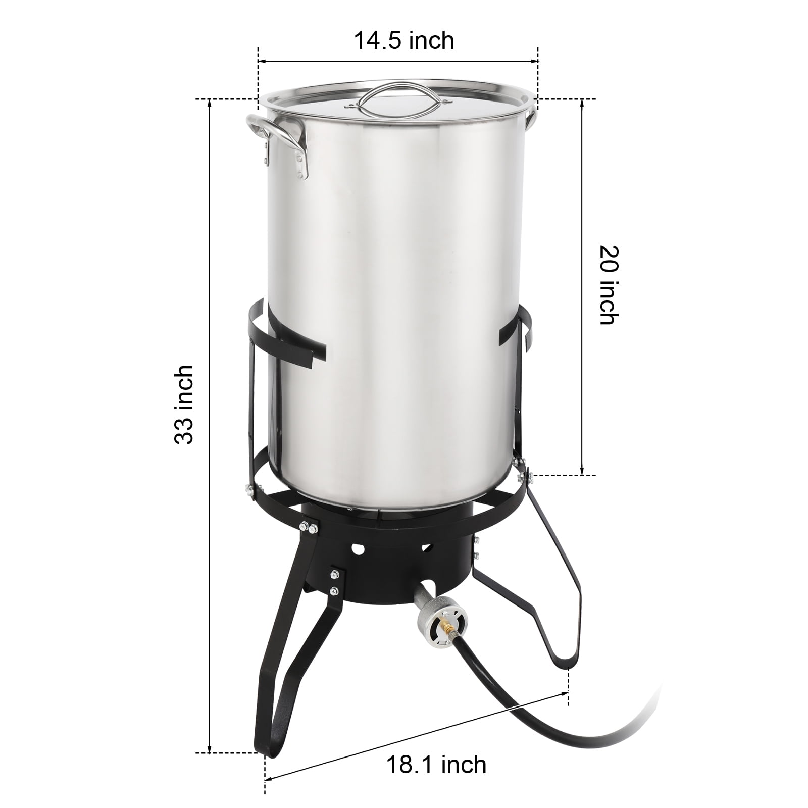 Ktaxon Propane Outdoor Fryer Stainless Steel Turkey Frying and Boiling Pot (Silver, 50 qt) crjb4