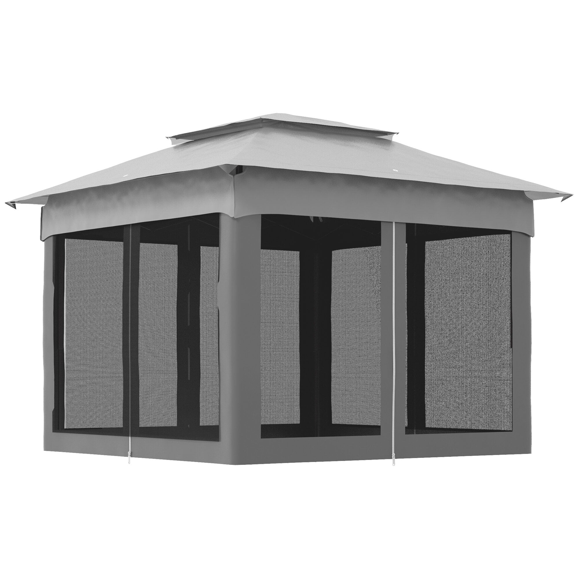 ZHISHENG Pop Up Canopy Tent, Outdoor Patio Gazebo Shelter with Removable Netting (Light Gray, 11 ft x 11 ft) v9hcn