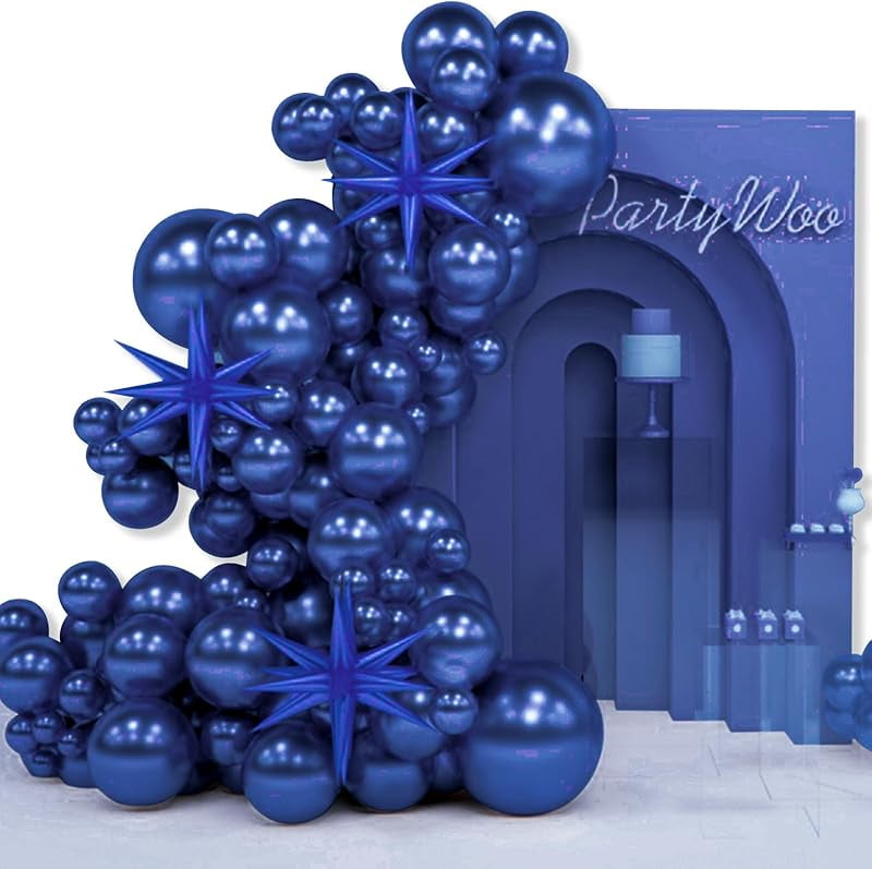 Generic Metallic Silver Star Balloon Arch Kit (110 Pieces, Assorted Sizes 5 in to 22 in) og2aj