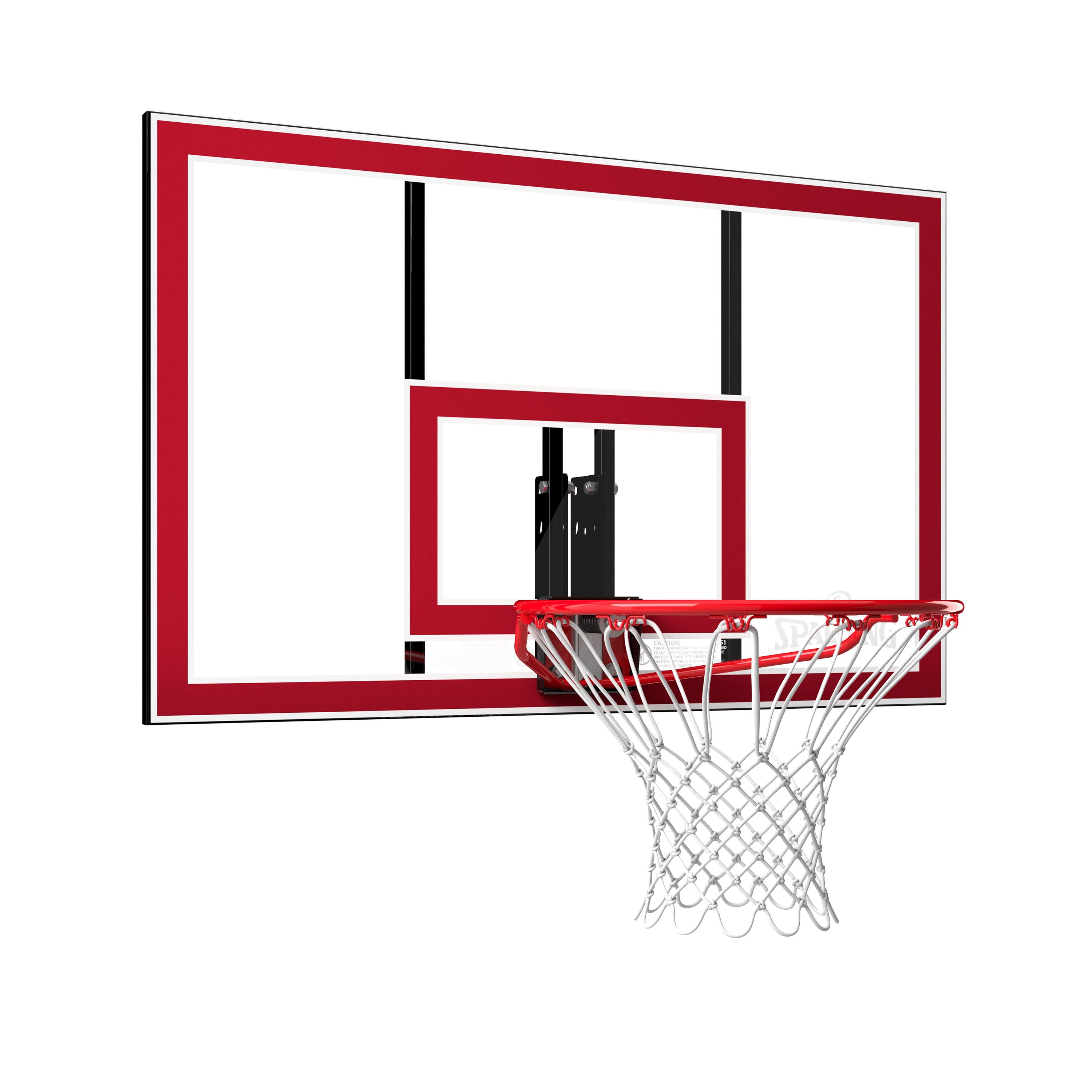 Spalding 44 in. Shatter-proof Polycarbonate Basketball Backboard and Rim Combo (Red, 44 in.) v86il