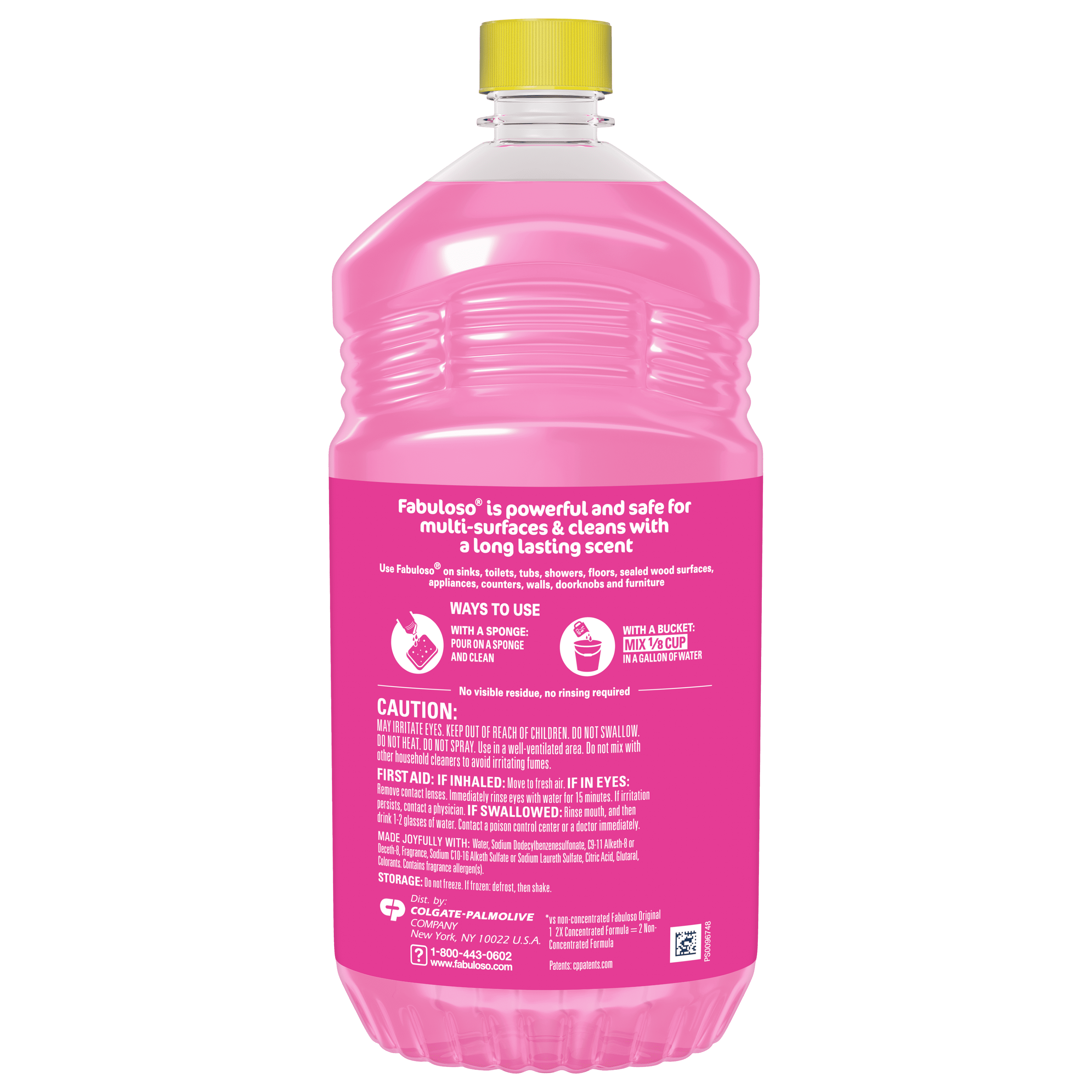 Fabuloso 2X Multi-Purpose Cleaner, Concentrated Surface & Floor Cleaner, Watermelon Scent (56 fl oz) 7ene5
