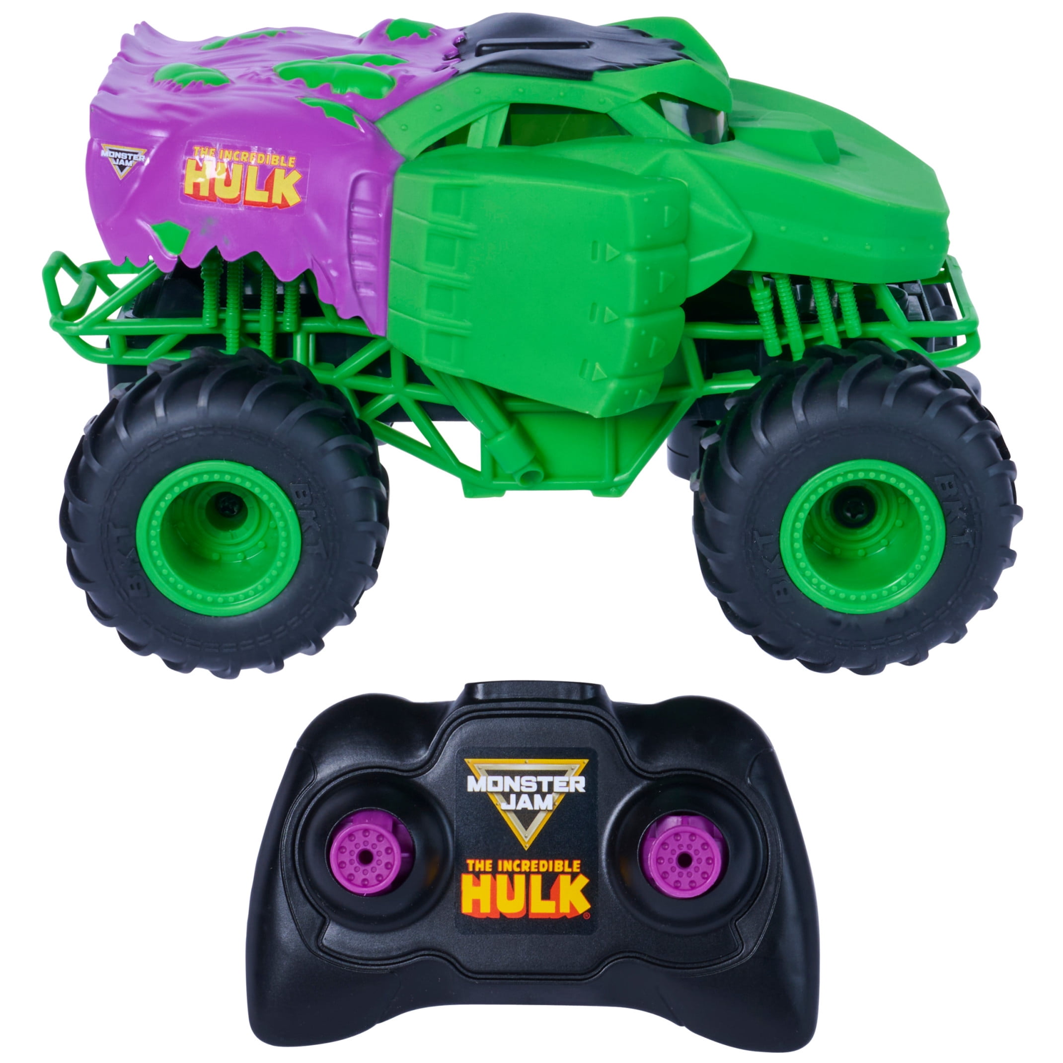 Monster Jam Marvel The Hulk RC Monster Truck (Green, 1:24 Scale) 3zpem