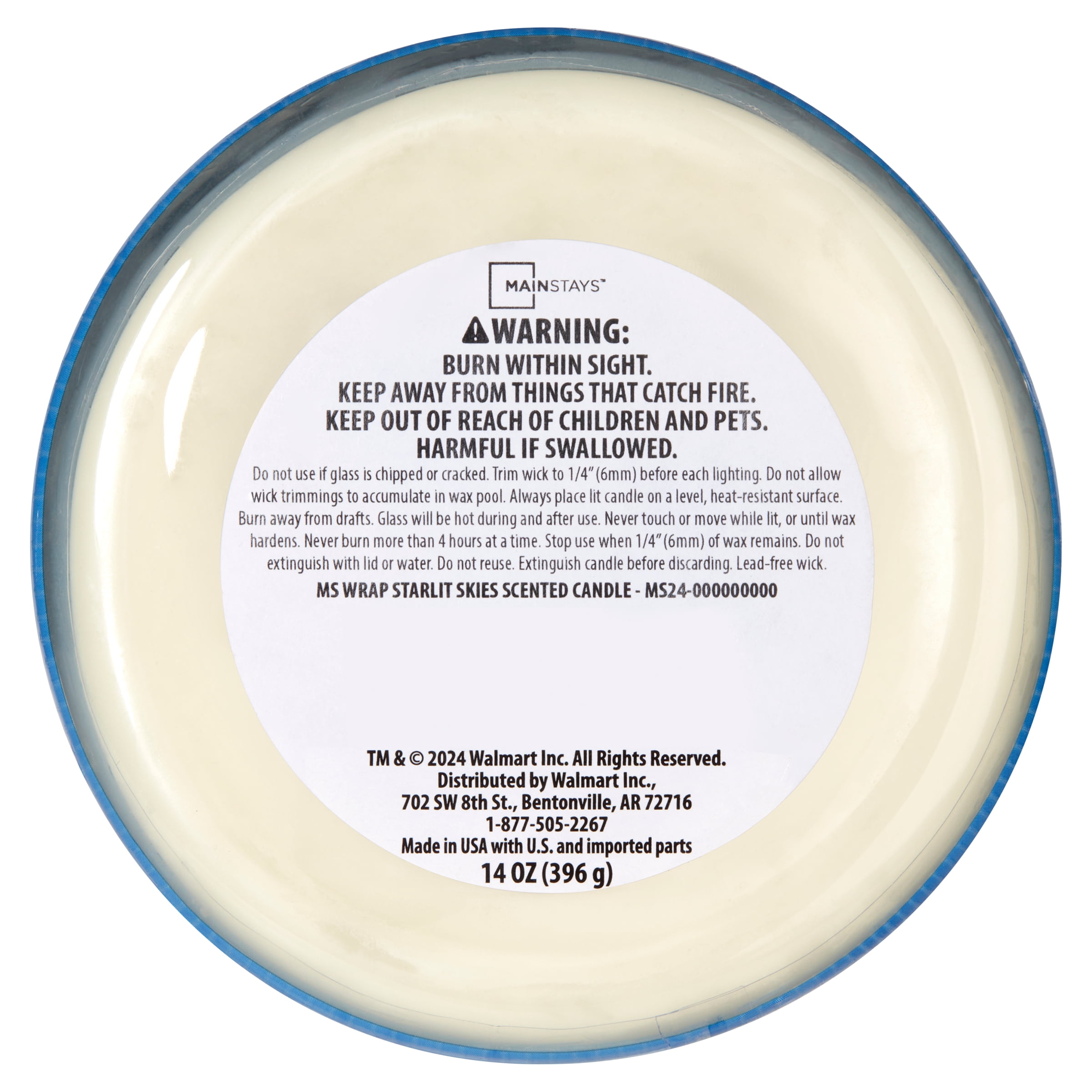 Mainstays Starlit Skies 3-Wick Scented Candle with Decorative Wrap (Blue, 14 oz) 9s526