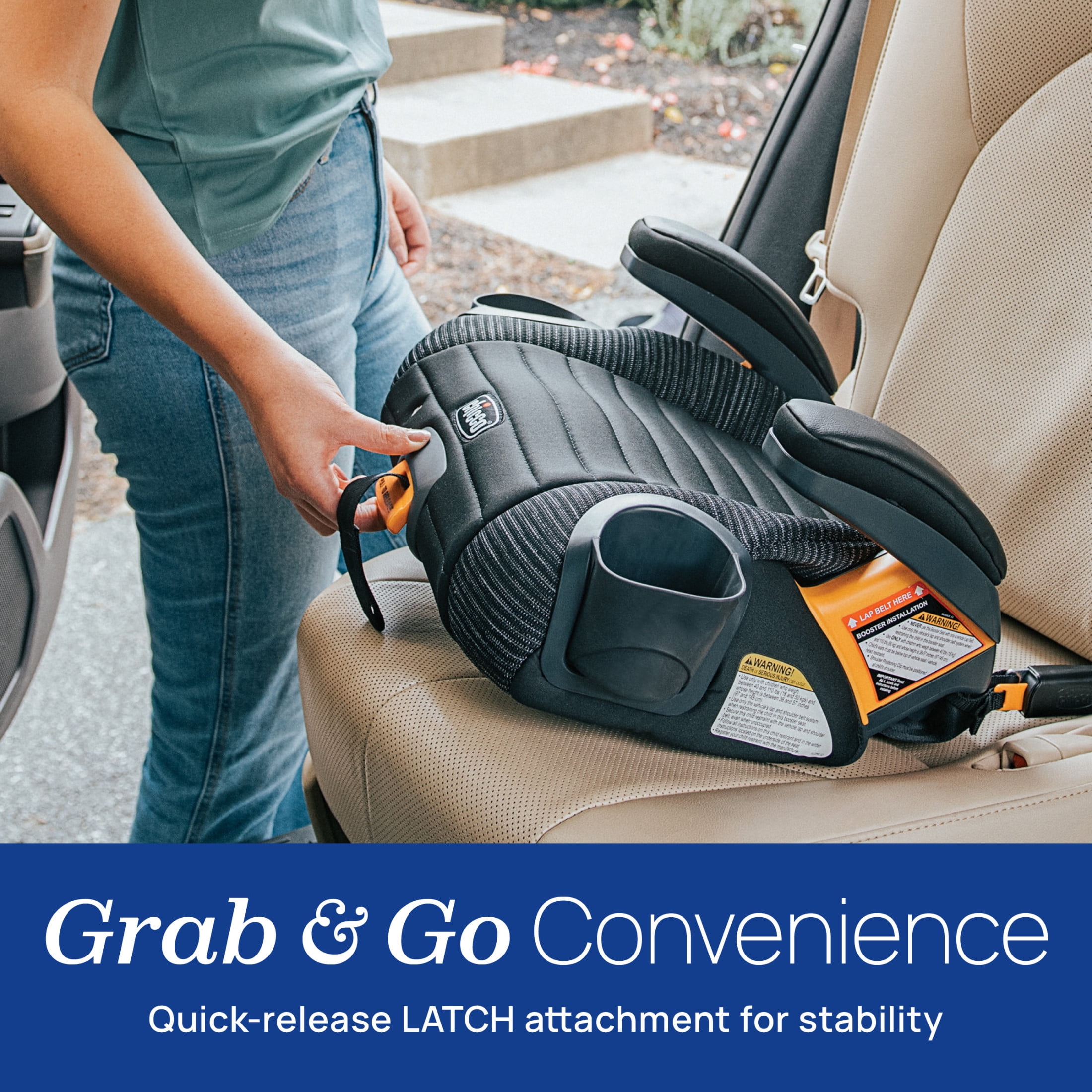 Chicco GoFit ClearTex Plus Backless Belt-Positioning Booster Car Seat (Static Black) g0thy