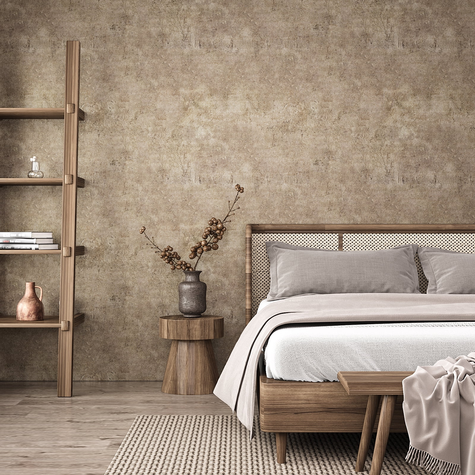 VEELIKE Peel and Stick Wallpaper, Waterproof Industrial Vinyl Contact Paper for Countertop and Furniture (Brown, 15.7 in x 118 in) 6dlni