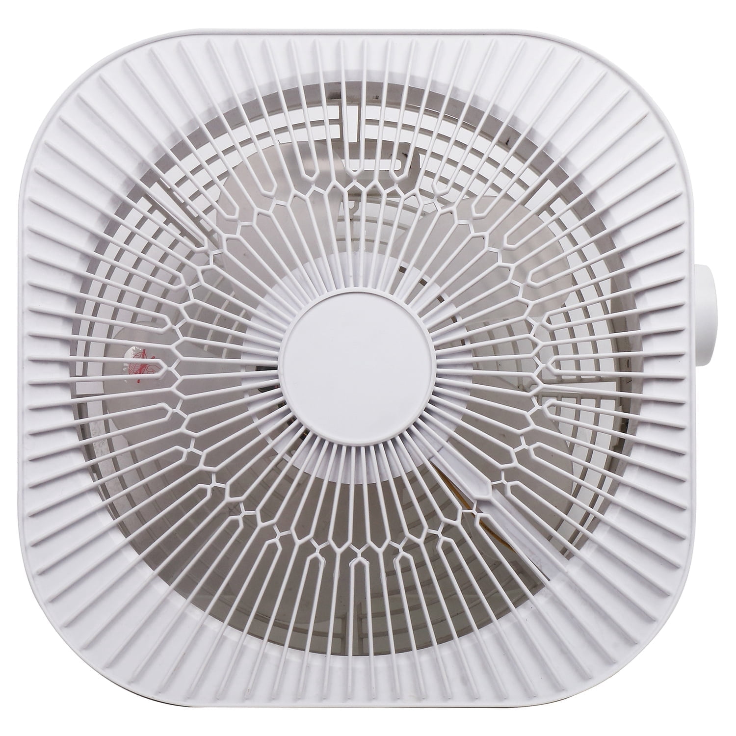 Optimus Portable Box Fan, Whisper-Quiet Desktop Cooling Fan (White, 13.2 in x 4.3 in x 12.6 in) vkt0o