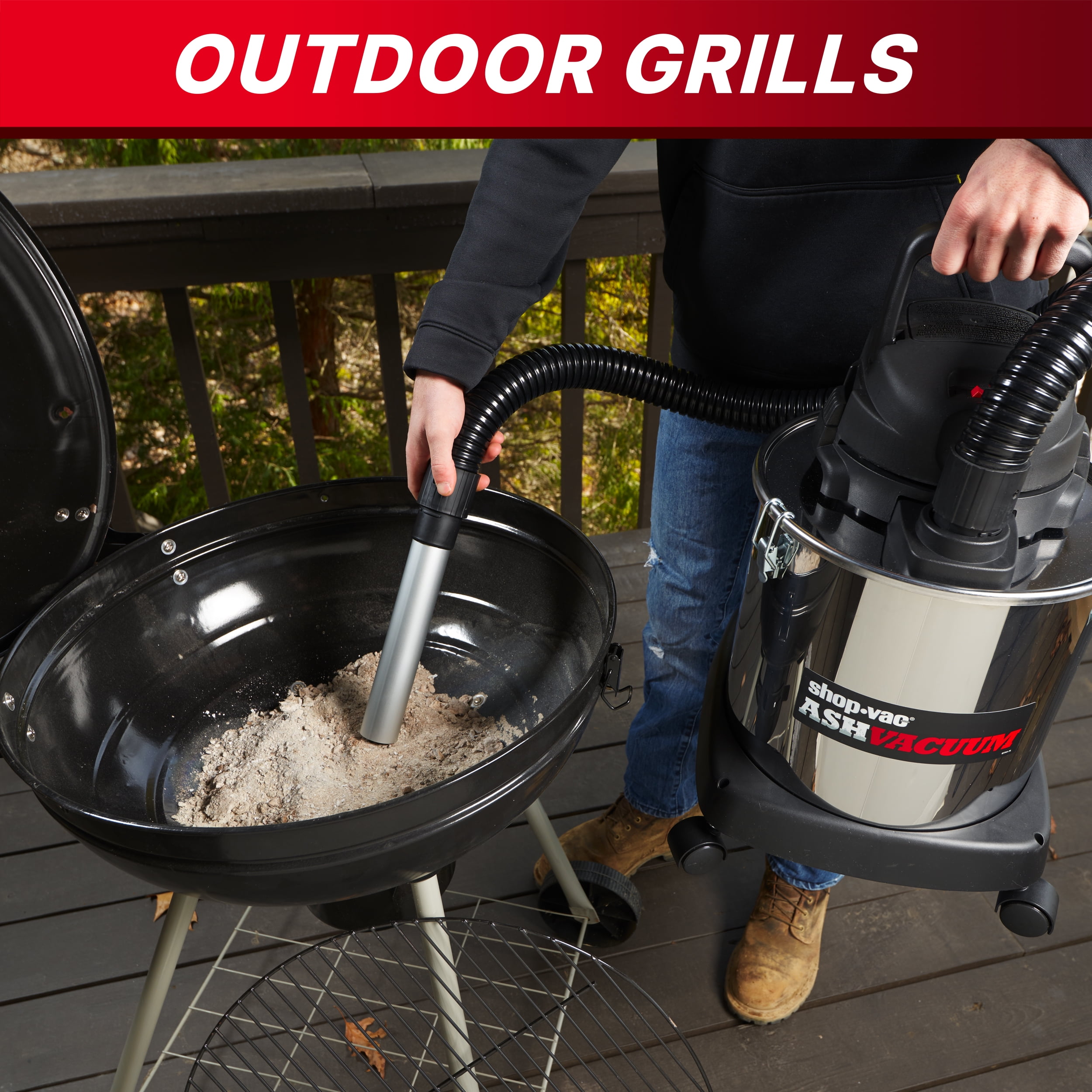 Shop-Vac 5 Gallon Stainless Steel Ash Vacuum with Dolly (Silver, 5 gal) cvyx2