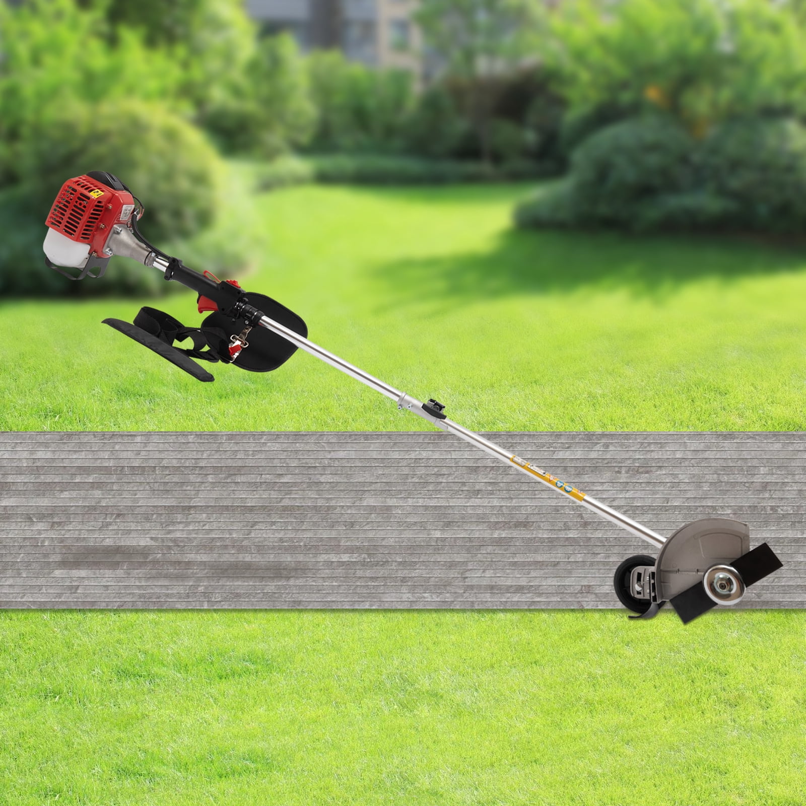 Generic 26CC Gas Powered Weed Wacker Trimmer with Dual Blade Heads (Red, 26CC) bx906