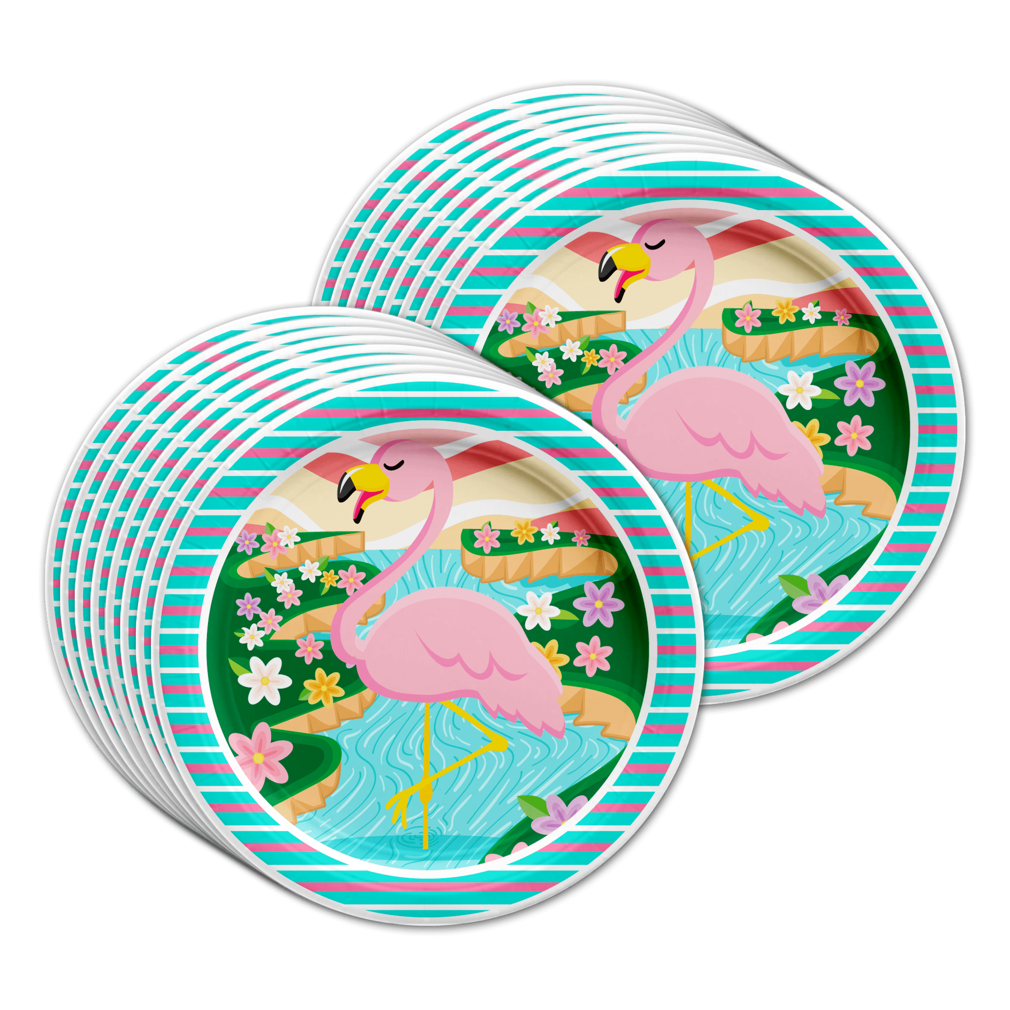 Birthday Galore Flamingo Party Supplies Tableware Set for 16 Guests (Pink, 48-Piece Kit) ev2yc
