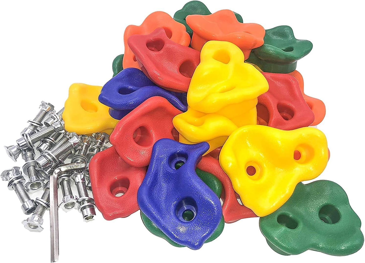 KINSPORY Rock Wall Climbing Holds Set for Kids with Handles (Blue, 20pc) 3gh2i
