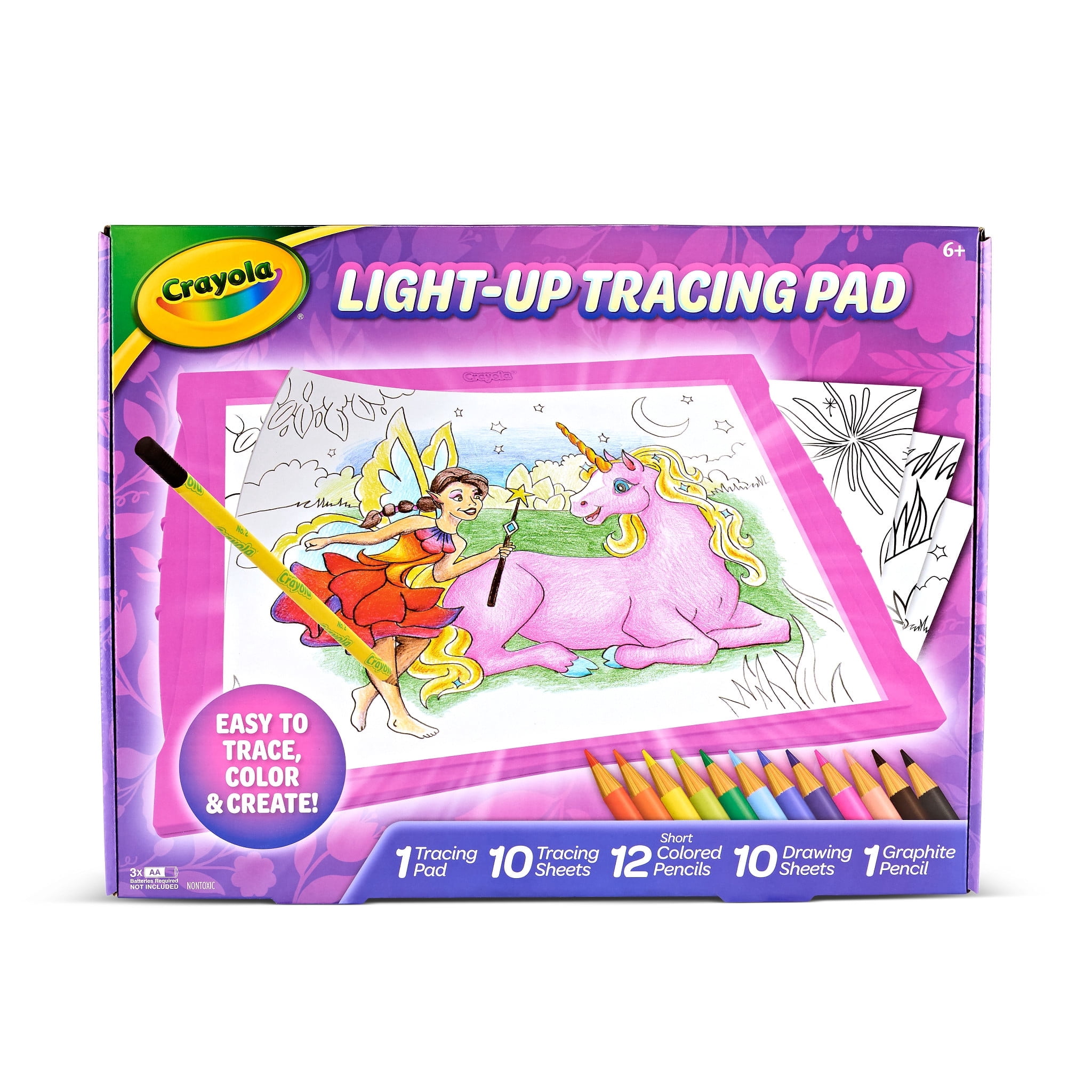 Crayola Light-Up Tracing Pad Drawing Activity Set (Pink, 1 Set) d89tx