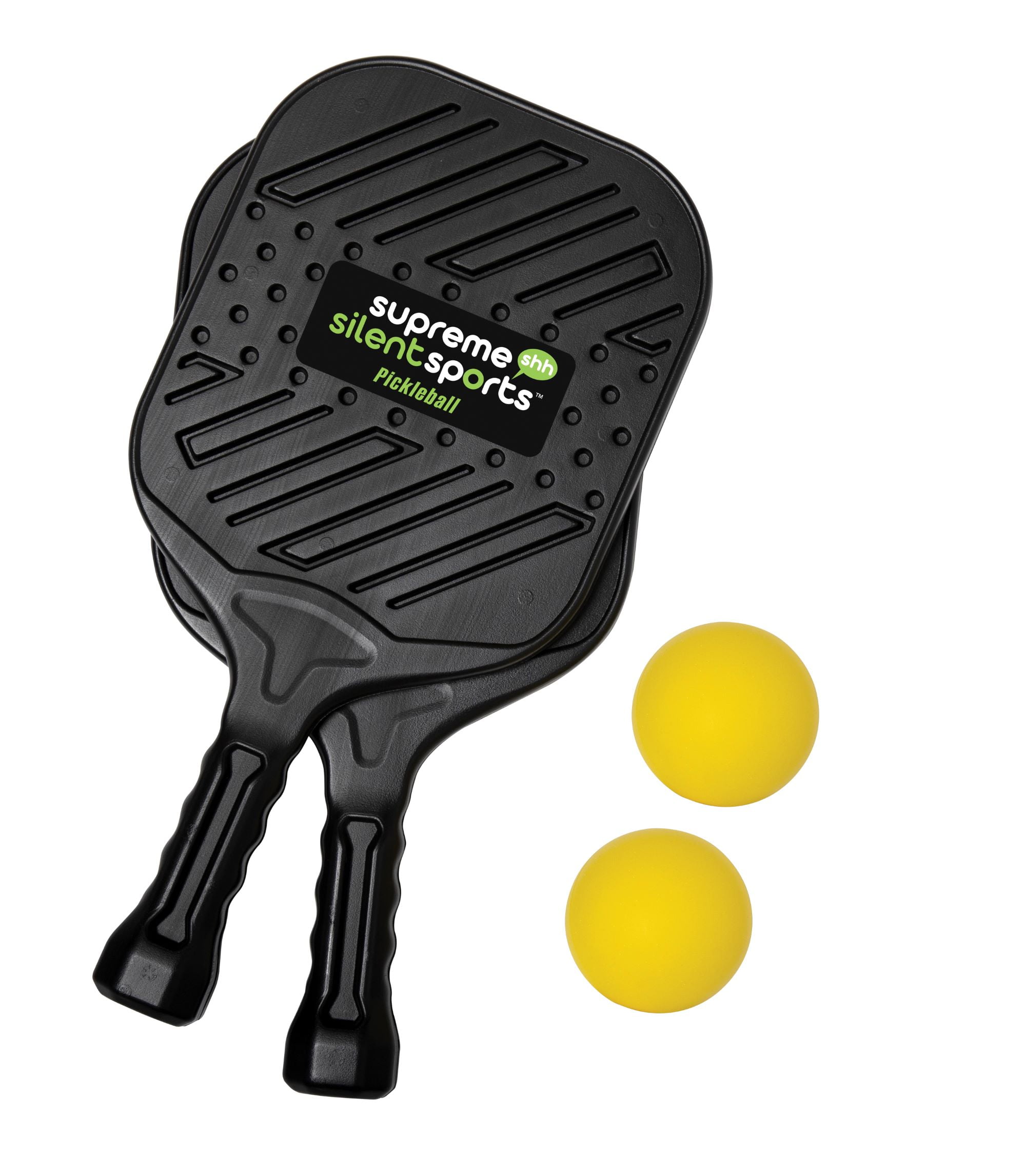 Supreme Silent Sports Pickleball Paddle Set, Noise-Reducing Indoor Practice Gear (2 Paddles, 2 Balls) hljxh