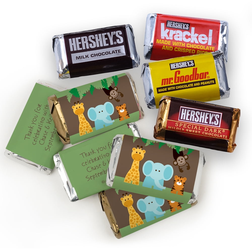 Just Candy Jungle Safari Baby Shower Mini Wrappers for Chocolate Bars (Green, 100 Count) t2eov