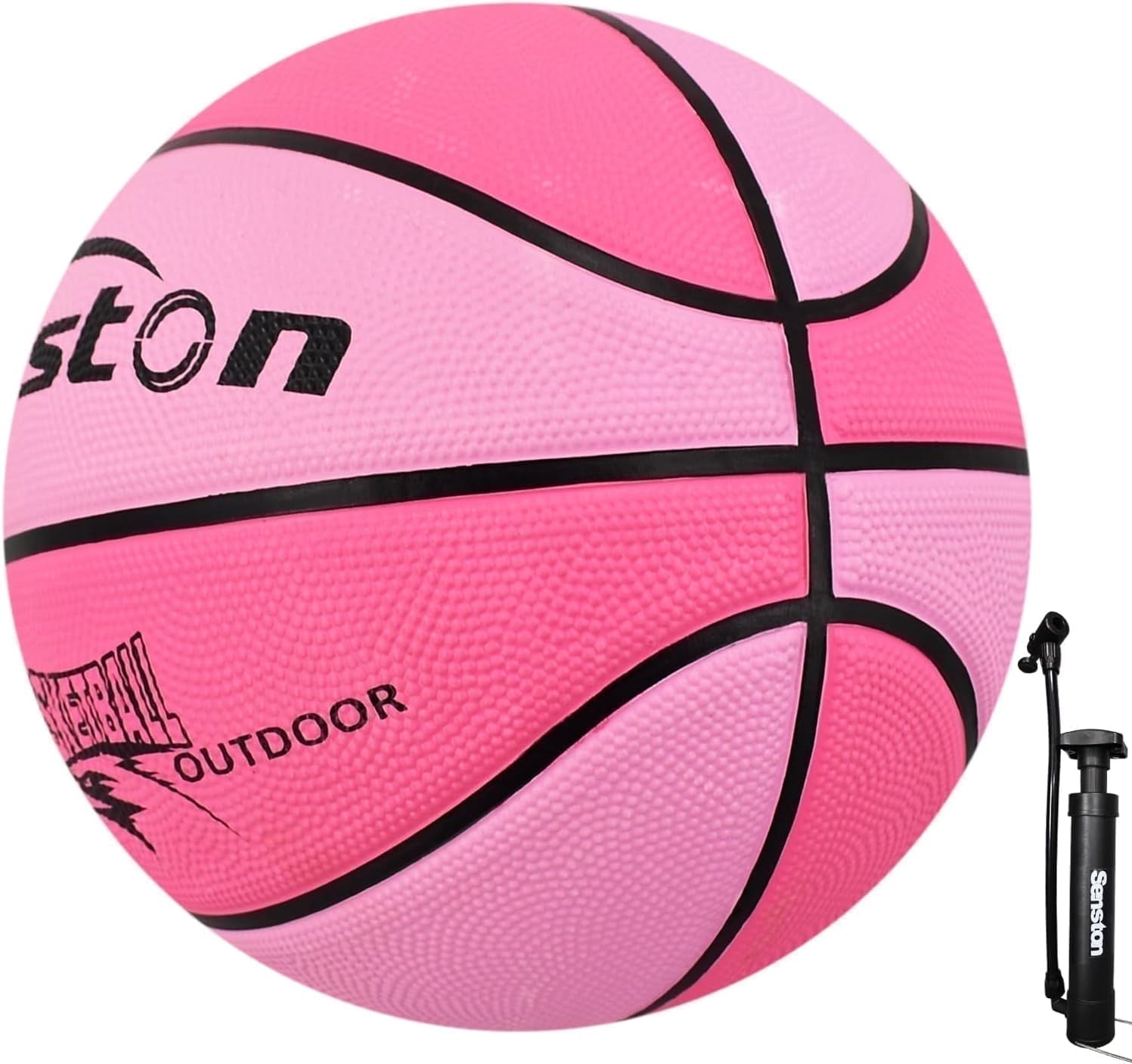 Senston Youth Basketball, Durable Rubber Indoor Outdoor Training Ball (Pink, 27.5 in) v96oh