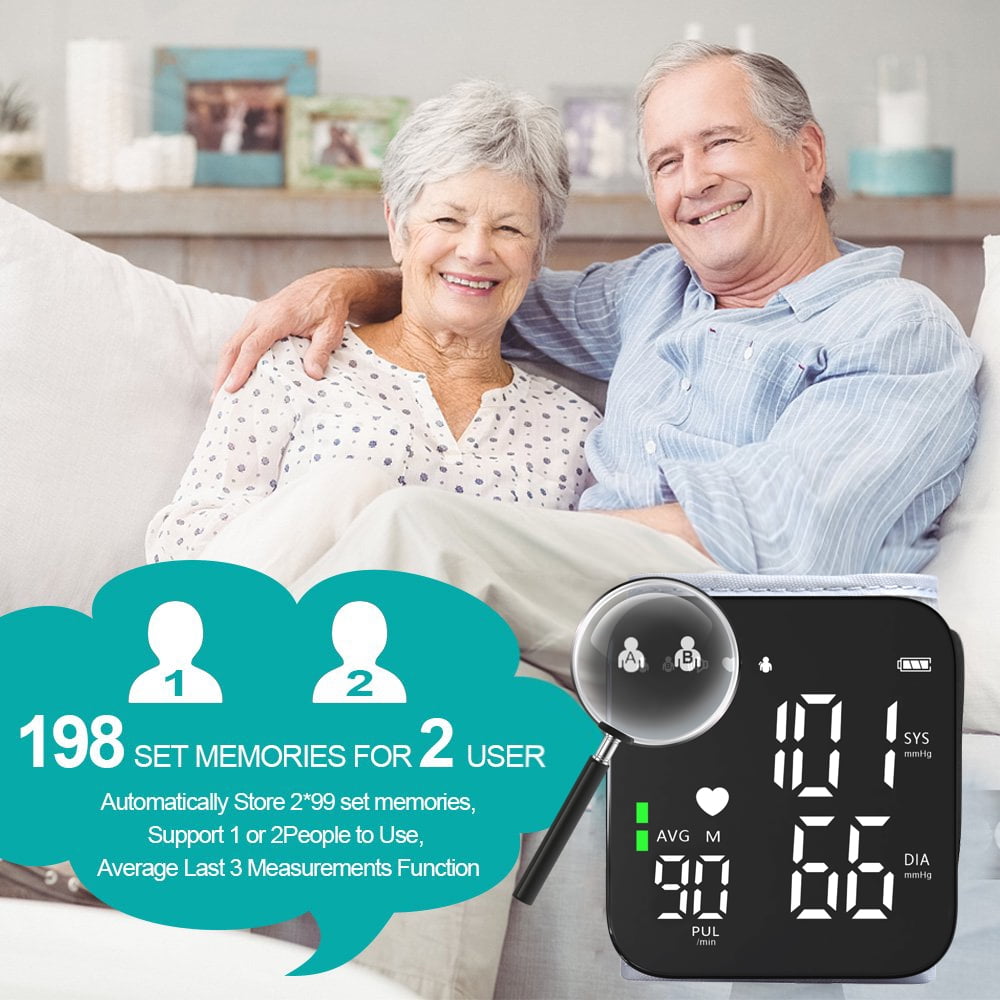 Moonsun Automatic Wrist Blood Pressure Monitor, Digital Heart Rate Monitor with Large LCD Display and Voice Broadcast (Adjustable Cuff, 0.5 lb) o7p0b