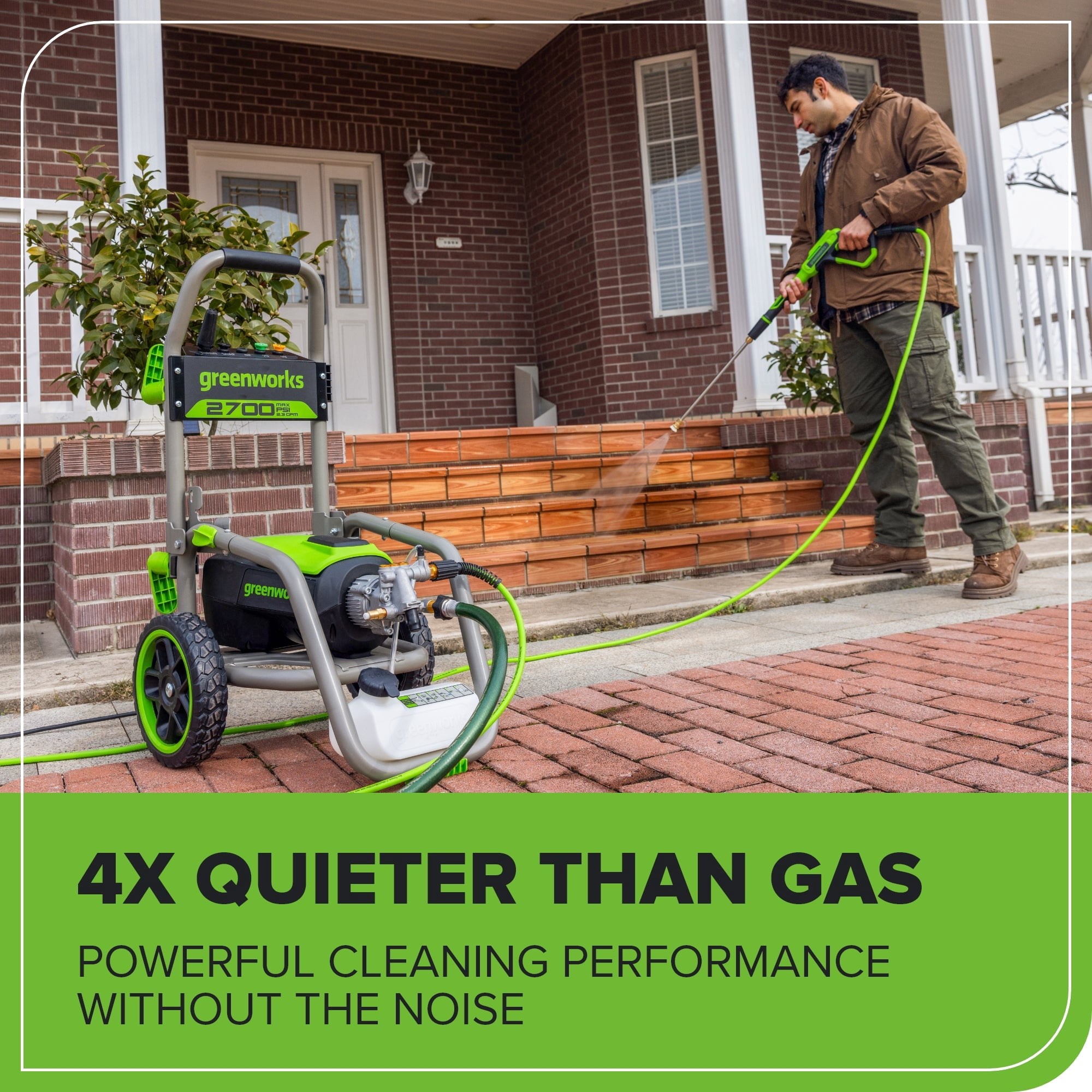 Greenworks Electric Pressure Washer, 2700 PSI 2.3 GPM Max, TruBrushless Motor Technology (2700 PSI) jjuh7