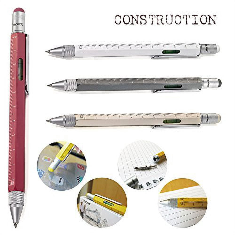 Troika Construction Multi-function Ballpoint Pen with Stylus and Ruler (Titanium Grey, 1 Count) 47jb1