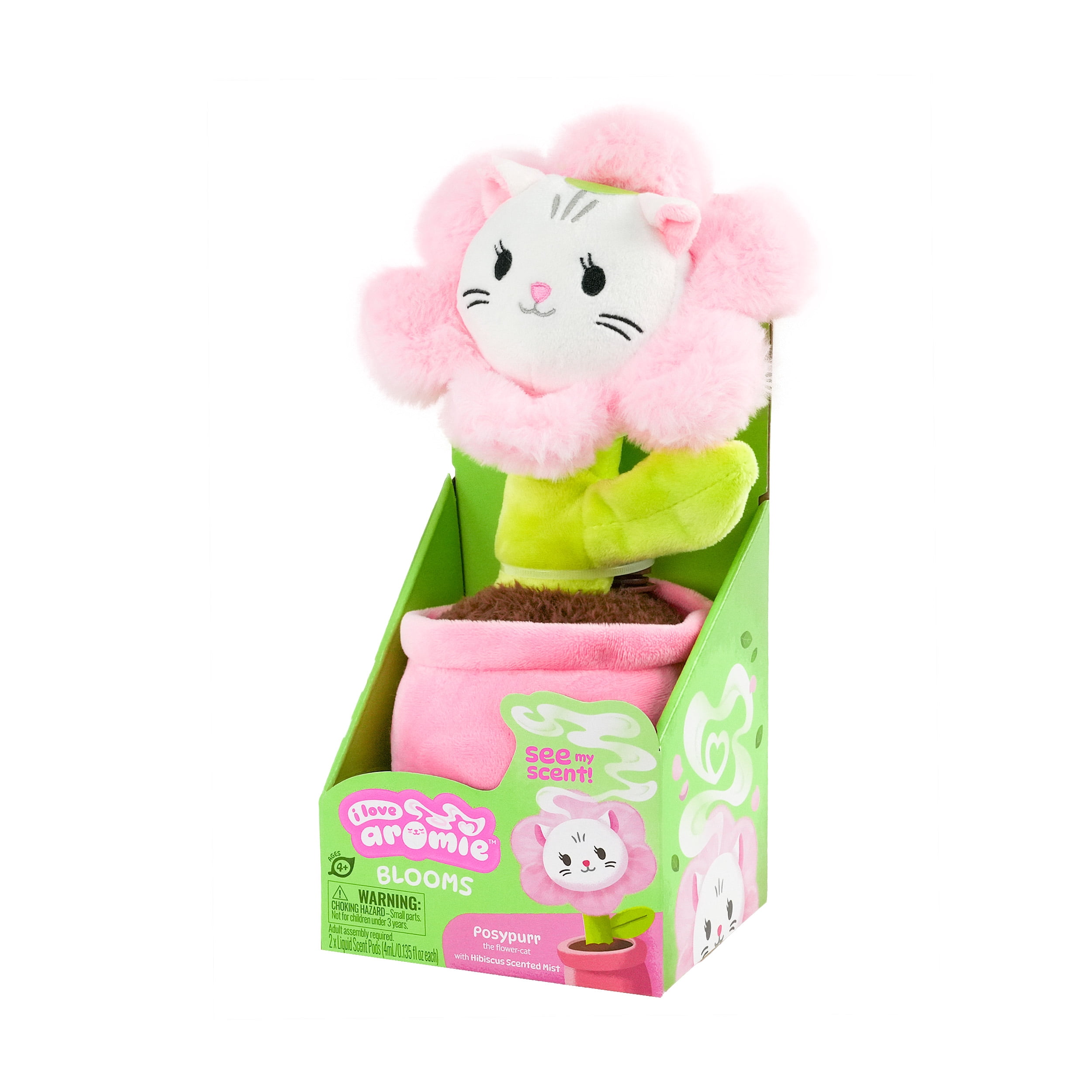 ToyMonster i love aromie Posypurr Hibiscus Scented Flower Plush Toy with Visible Magic Mist (Hibiscus, 10.6 in) 8hjzb