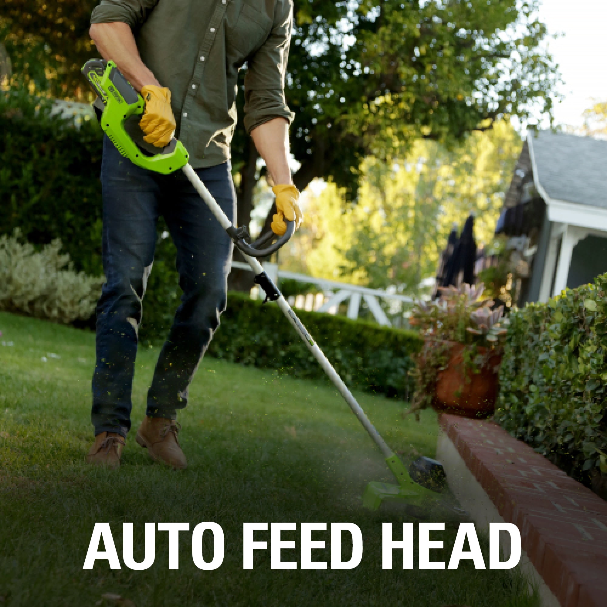 Greenworks 40V Cordless String Trimmer with 2.0 Ah Battery and Charger (12 in) a3ln1