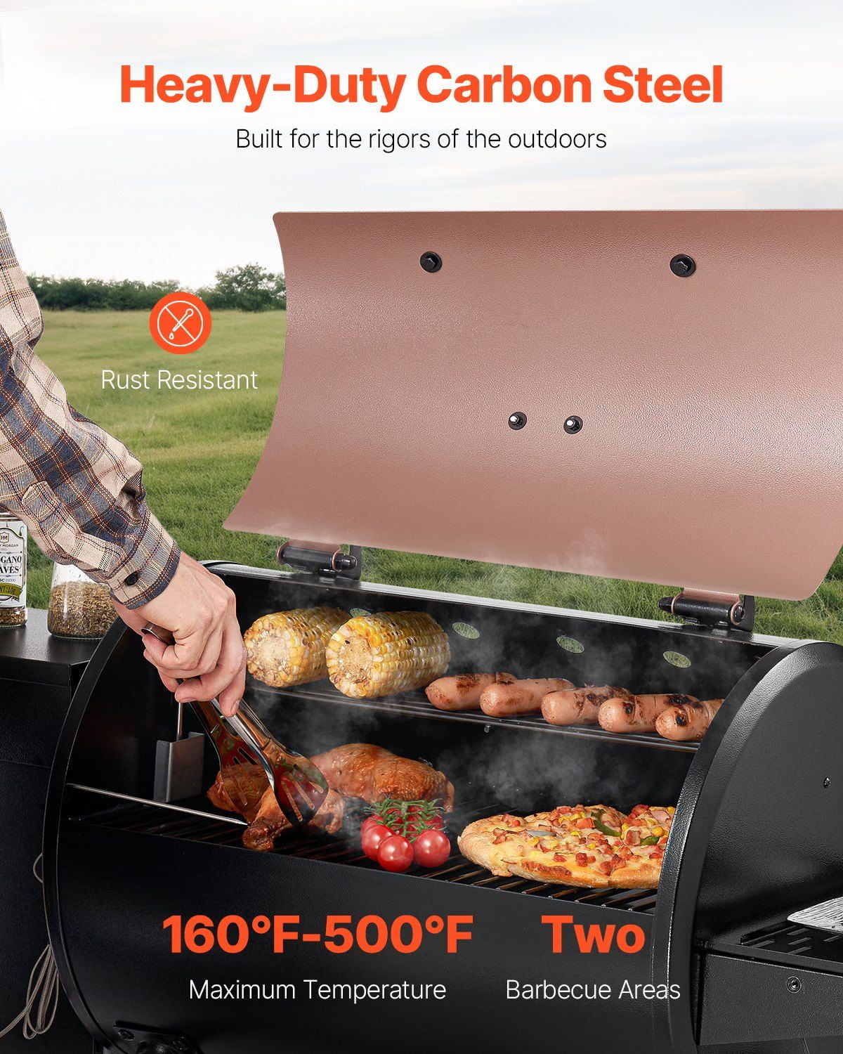 Z Grills Wood Pellet Electric Grill 8-in-1 Smoker and BBQ (Black, 456 sq in) 6a8iy