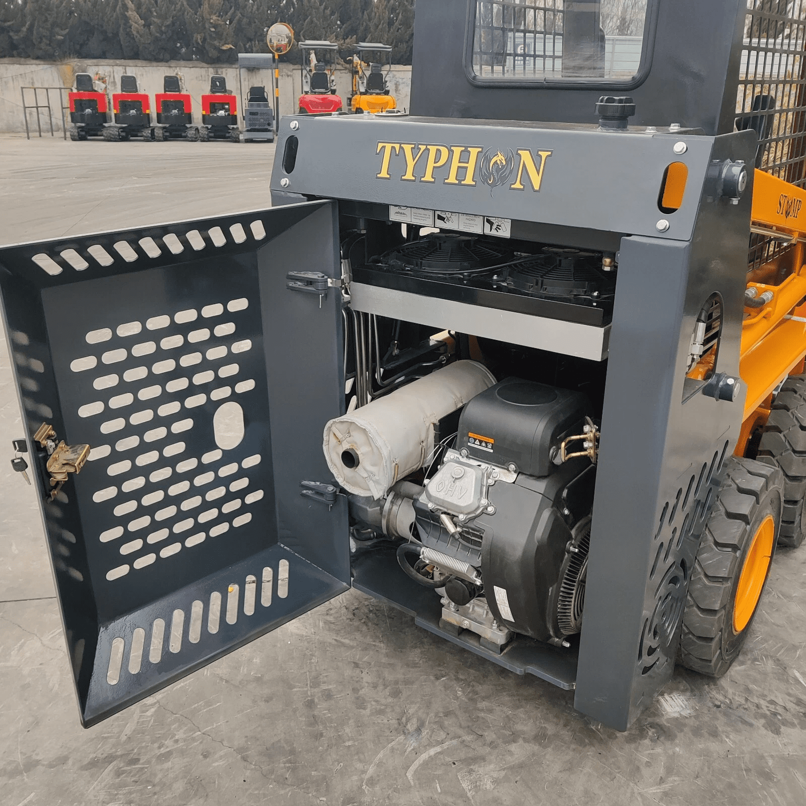 TYPHON Mini Skid Steer Loader STOMP 508, 35HP Gas Engine, Compact Construction Equipment (Black, 838 lb Capacity) u90n0