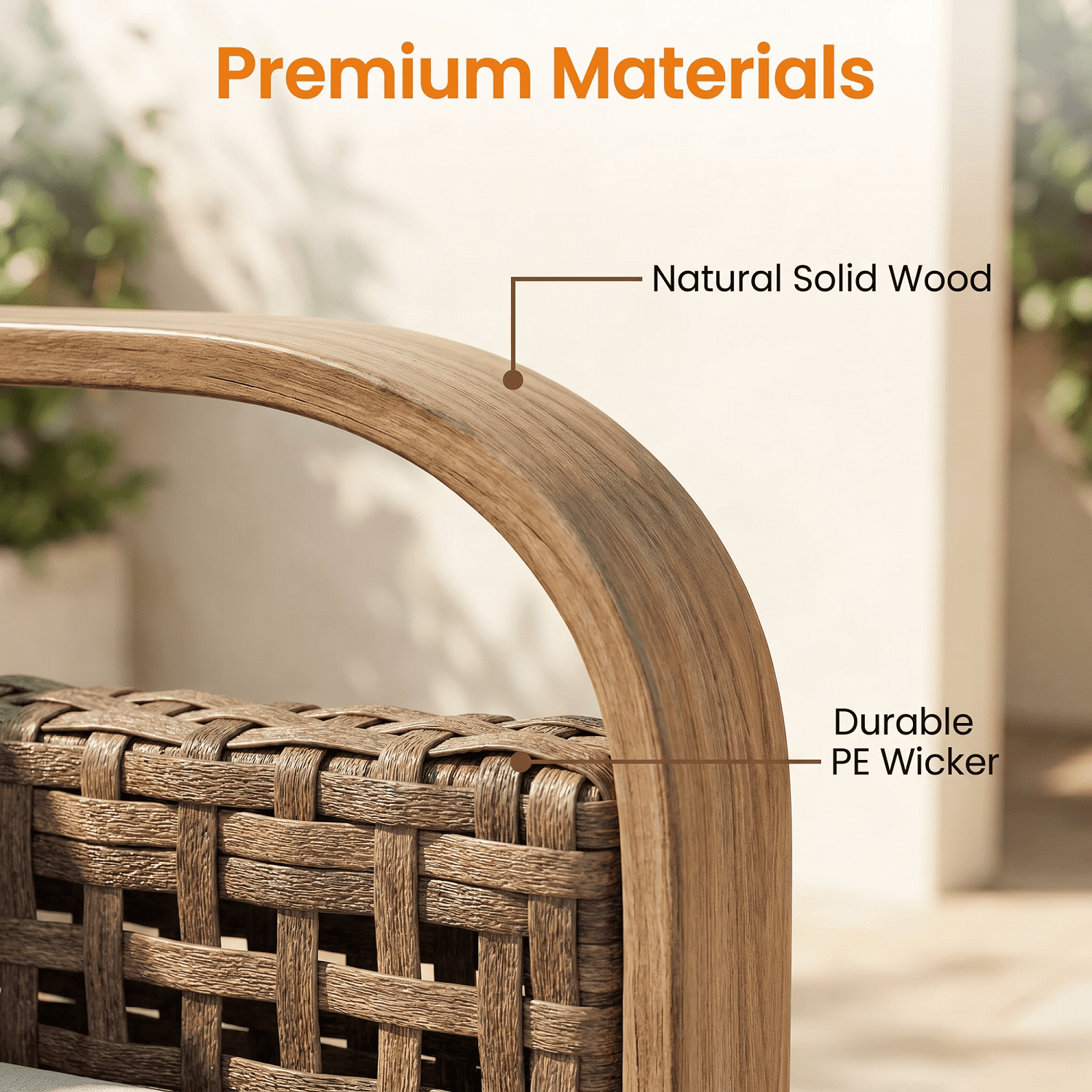 Poteban Outdoor Patio Wicker Furniture Set (Beige, 6-Piece Set) 255q0
