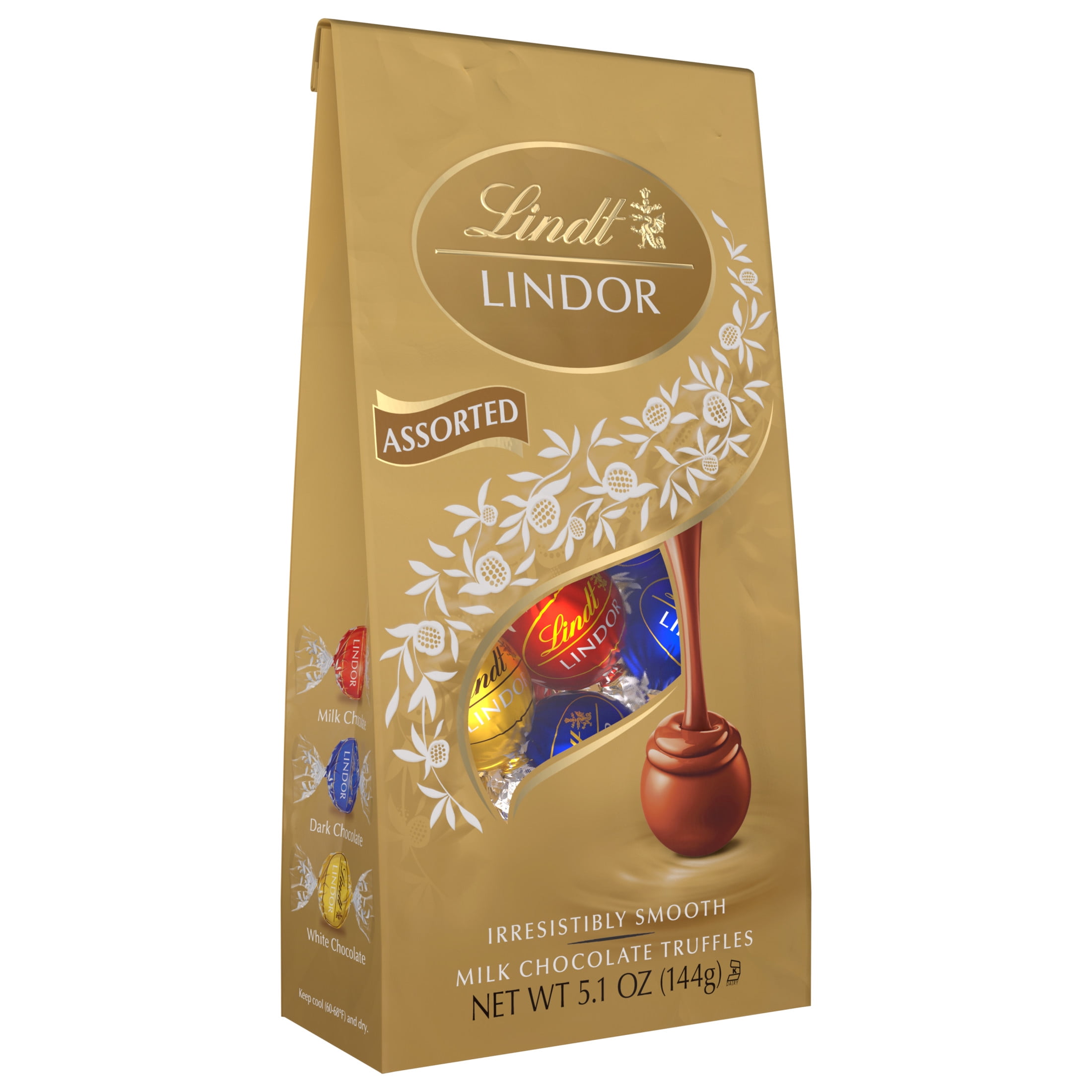 Lindt Lindor Assorted Chocolate Truffles, Premium Gourmet Confectionery (Assorted Flavors, 5.1 oz) o42hq