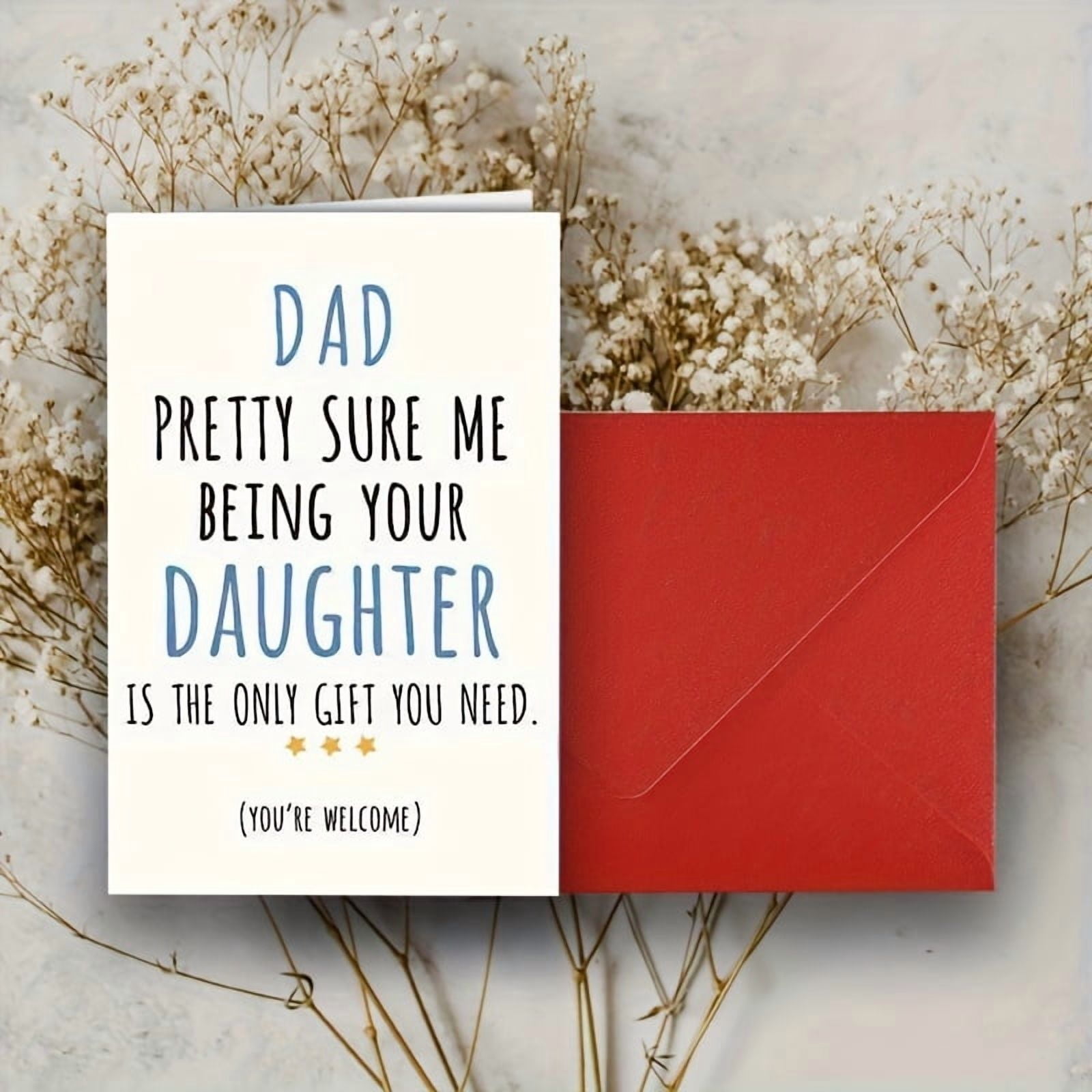 yangjh Witty Father's Day Greeting Card with Envelope (Black, 5 in x 7 in) 03w5d