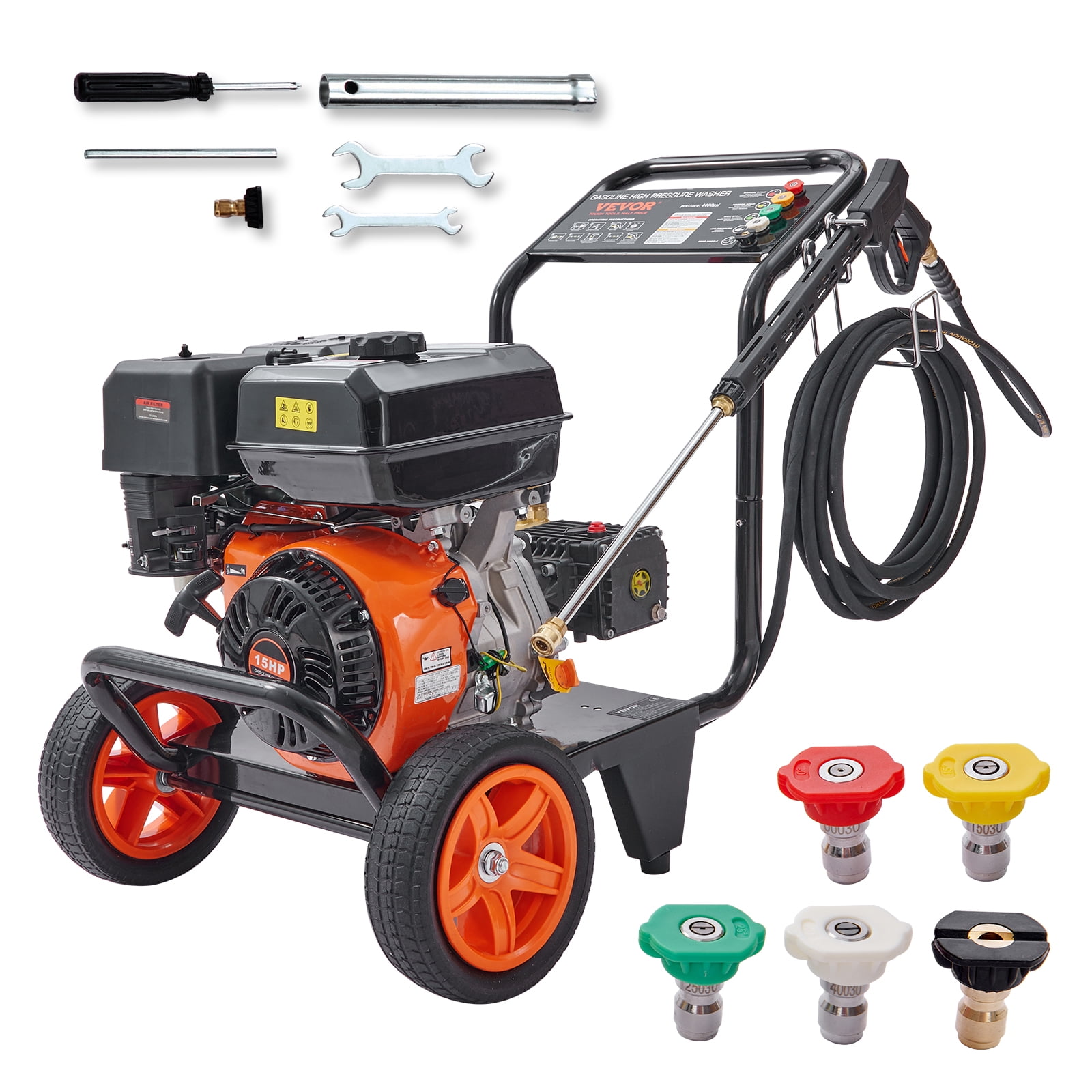 SKYSHALO 4400 PSI 4.0 GPM Gas Pressure Washer with 50 ft Hose and 5 Nozzles (4400 PSI, 4.0 GPM) vaep1